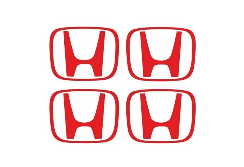 (4) Logo Sticker Wheel Center Caps Decal For Honda CIVIC ACCORD CRV Vtec Si-