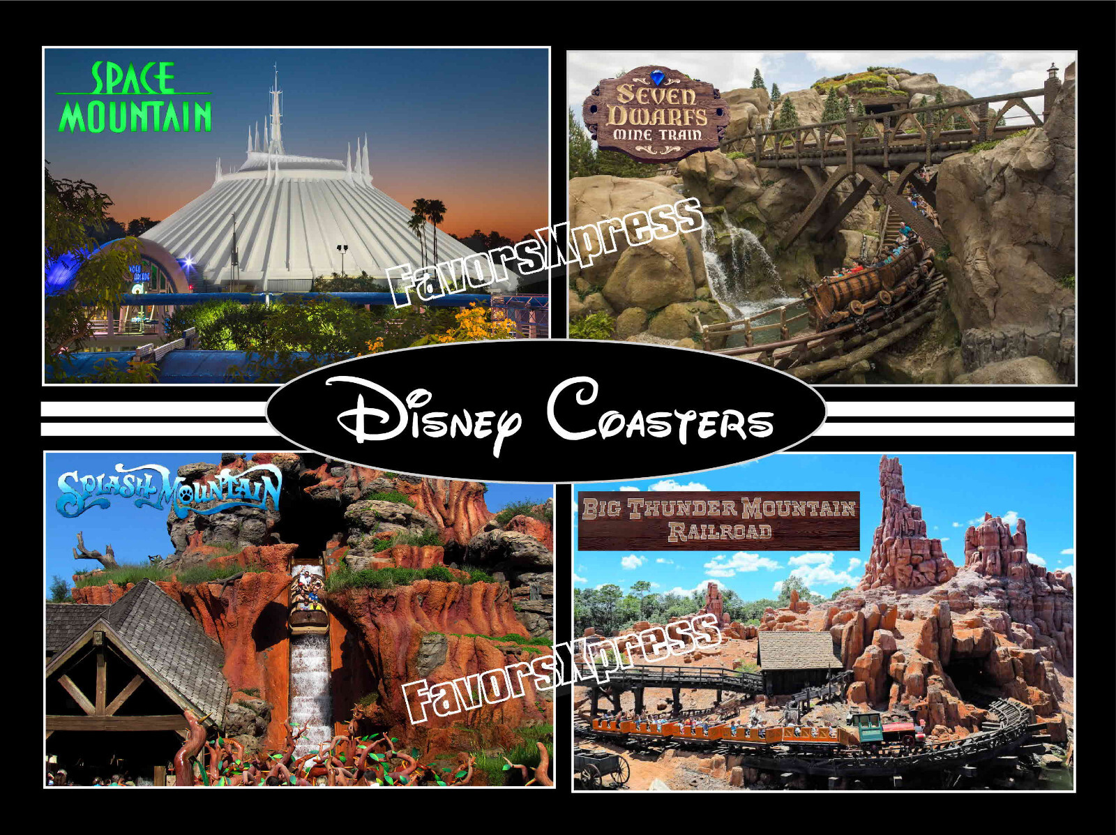 DISNEYWORLD ROLLER COASTERS PHOTO MAGNET large 5.25 X 4 INCHES