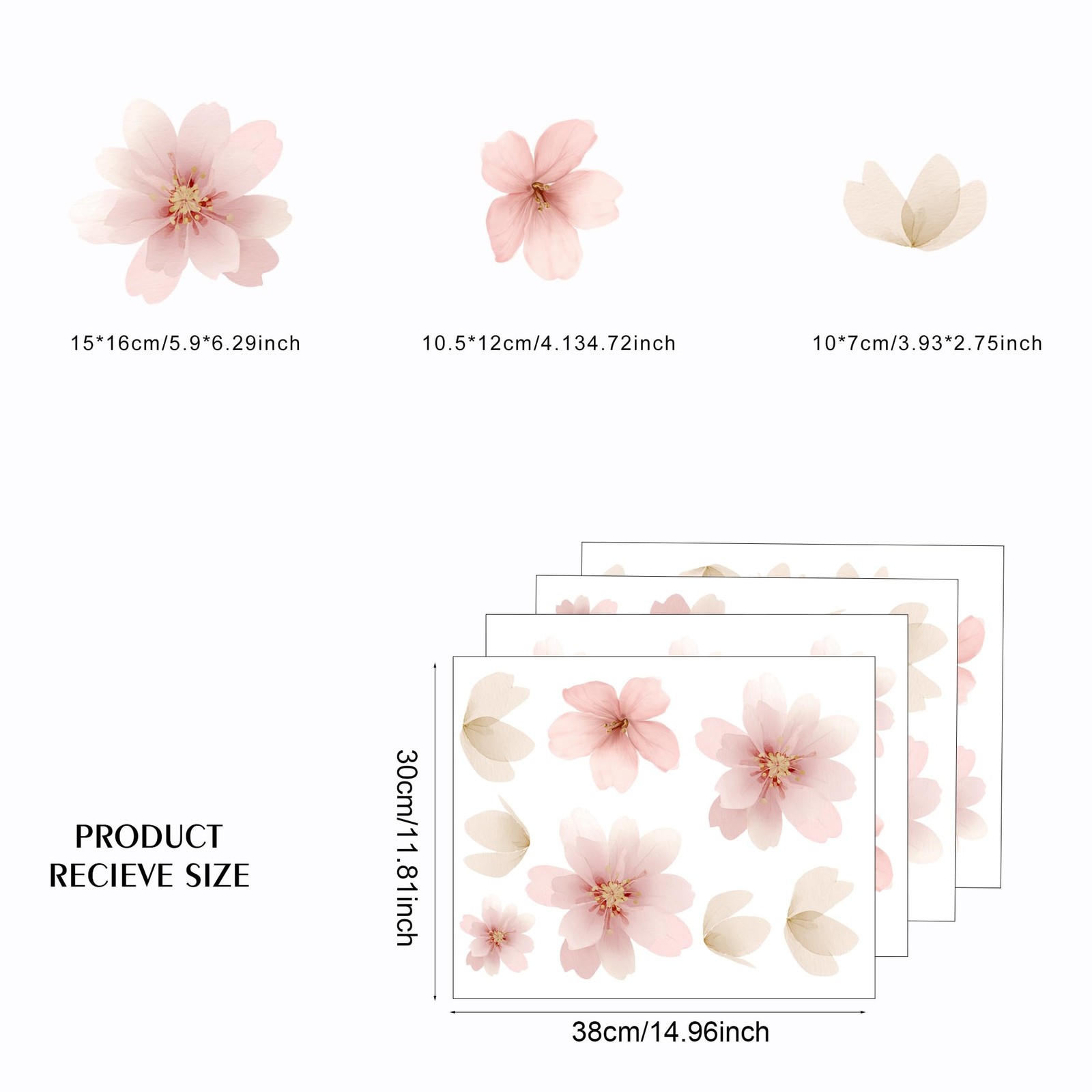 Flower Wall Decals – Peel and Stick Floral Flowers Wall Stickers,Removable Pi…