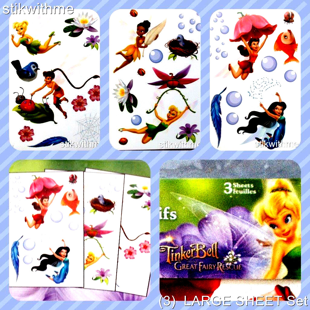 DISNEY FAIRIES Tinkerbell & Friends 48 REMOVABLE WALL STICKERS NEW FREE SHIP