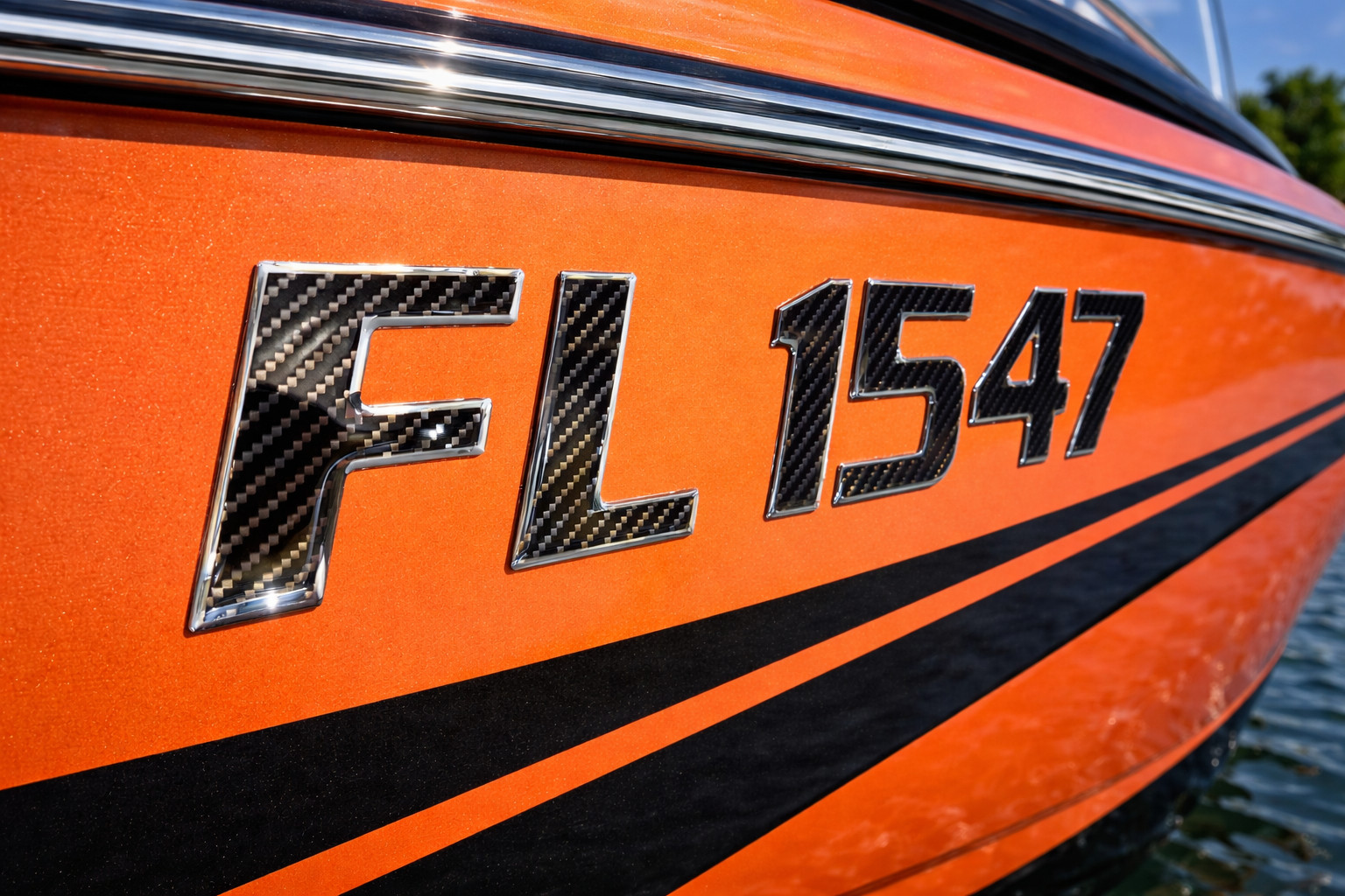 Carbon Fiber Boat Numbers and Letters 3” Waterproof Marine Registration Decals