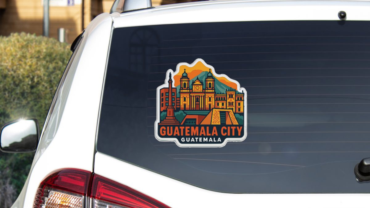 Guatemala City Guatemala Sticker Decal Vinyl Die-Cut City Skyline Landmark