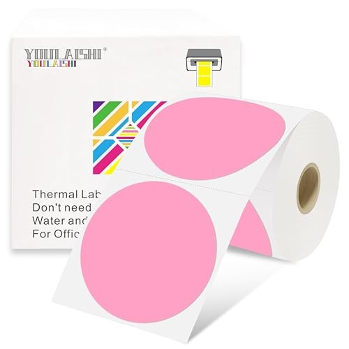 3 X 3 Inch Color Coding Dot Labels Circle Thermal Printable Waterproof 500 Pink