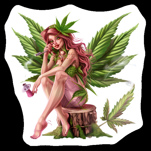 Weed Fairy Vinyl Sticker 420 Marijuana Decal Stoner Gifts Fairycore Whimsical