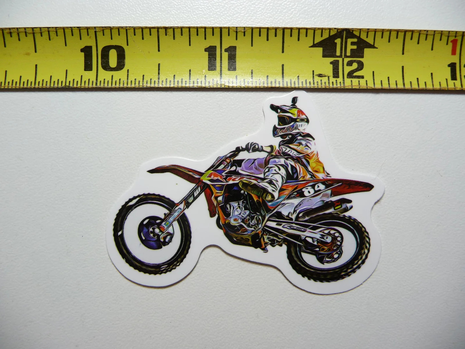 MOTORCYCLE BIKE SMALL STICKER DECAL RIDER WITH HELMET CAMERA FAN LOVE TEAM VET