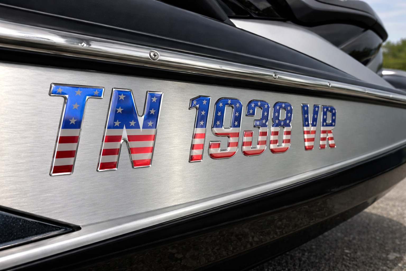 USA Flag Boat and Jet Ski Lettering Marine Grade Raised Registration Numbers