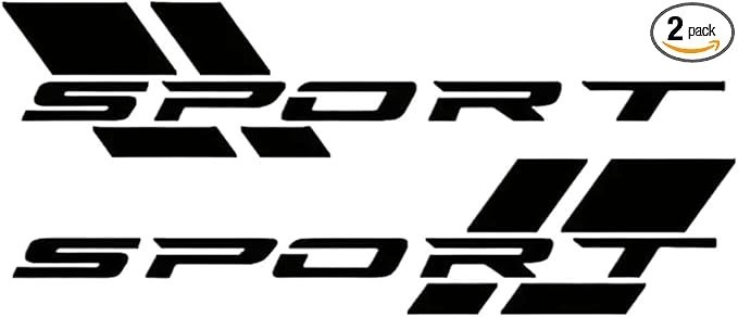 2PCS Car Sport Letter Logo Decal, Reflective Vinyl Decal Sticker 2PCS, Black