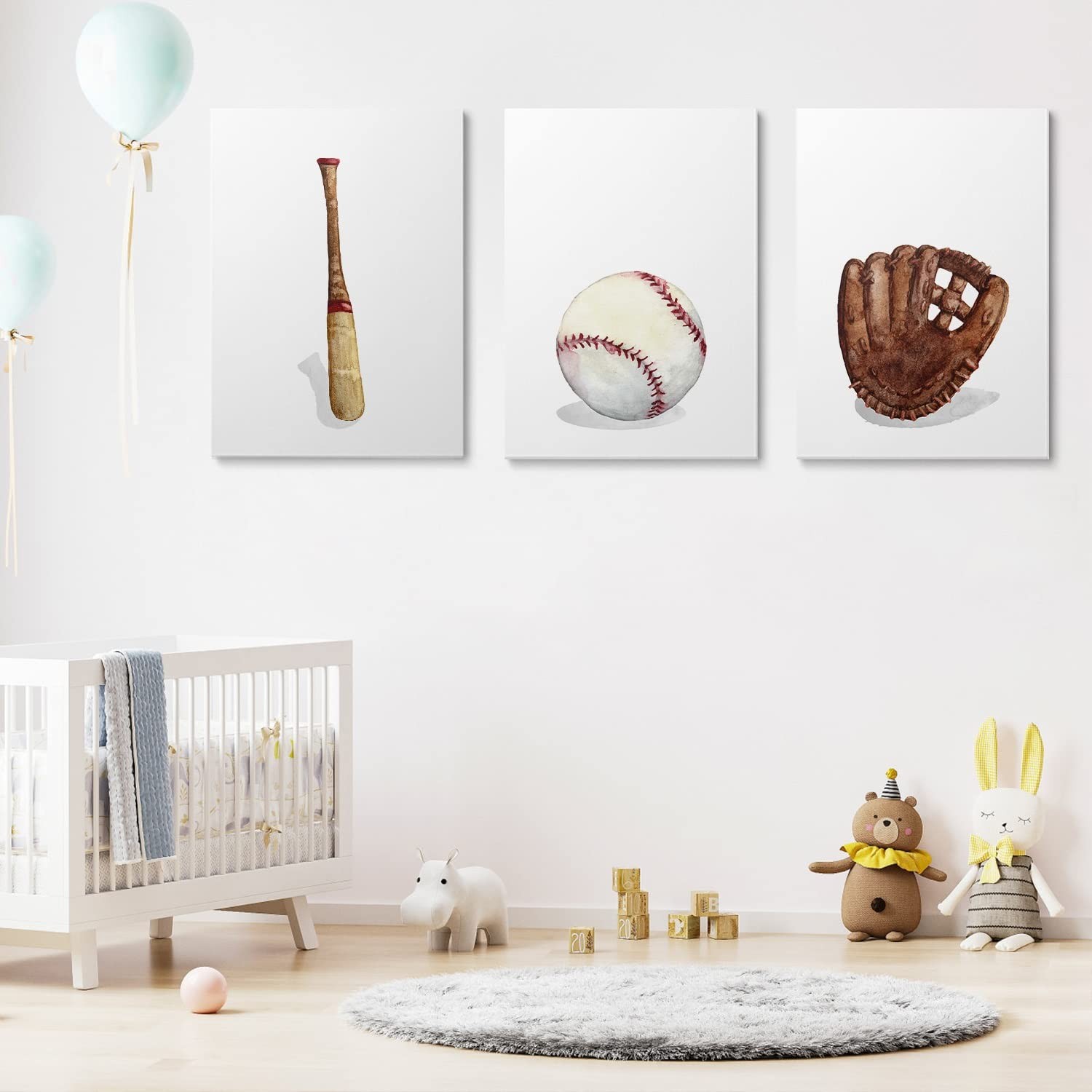 Baseball Sports Nursery Decor Boy Nursery Wall Decoration Baby Boy Sport Canv…