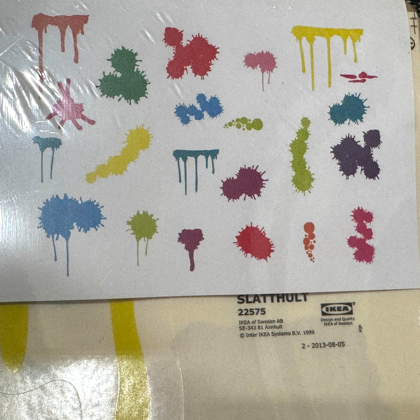 IKEA SLÄTTHULT Paint Splat Peel & Stick Sticker Set, Multi-Color, 902.789.32