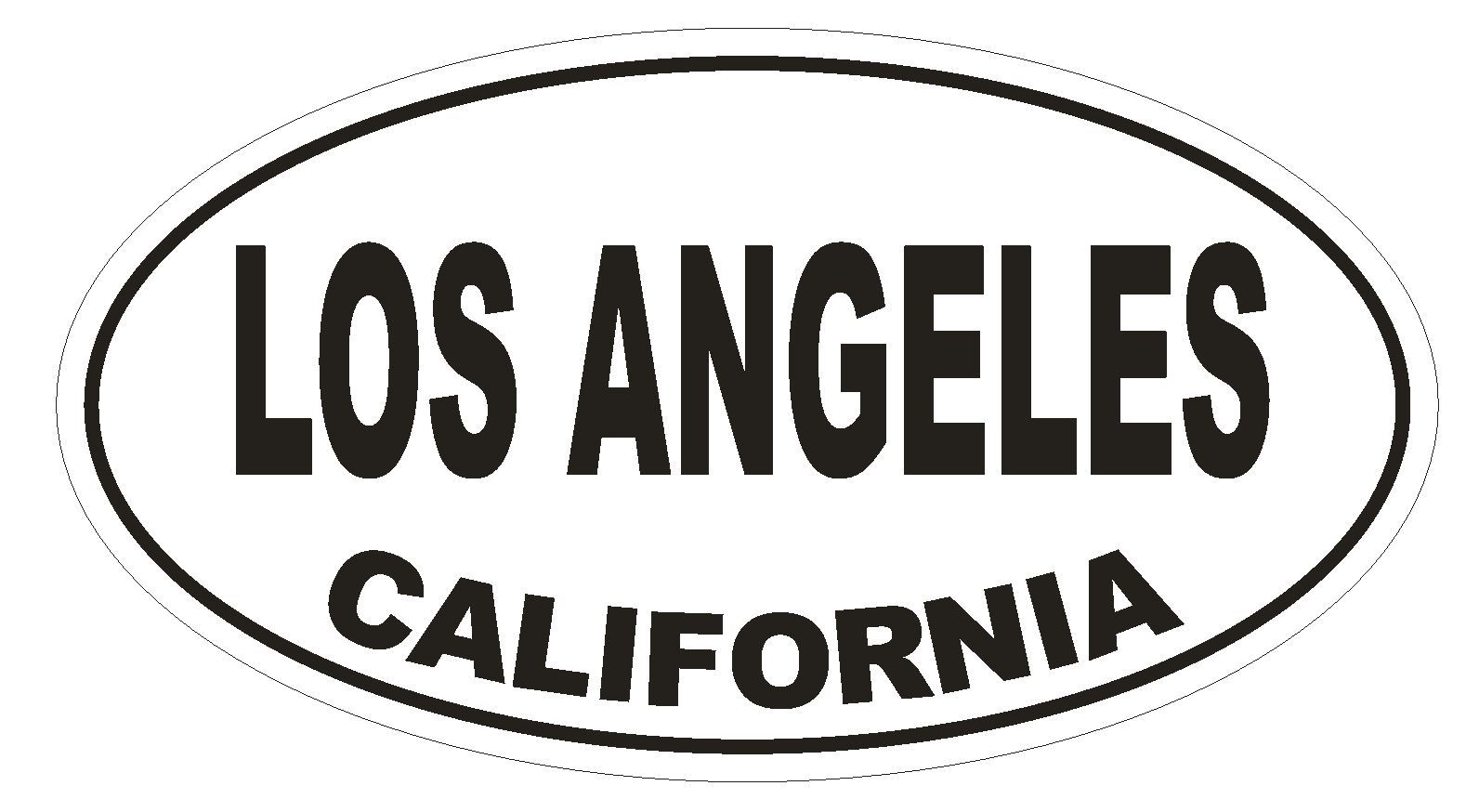 Los Angeles California Oval Bumper Sticker or Helmet Sticker D2798 Euro Oval