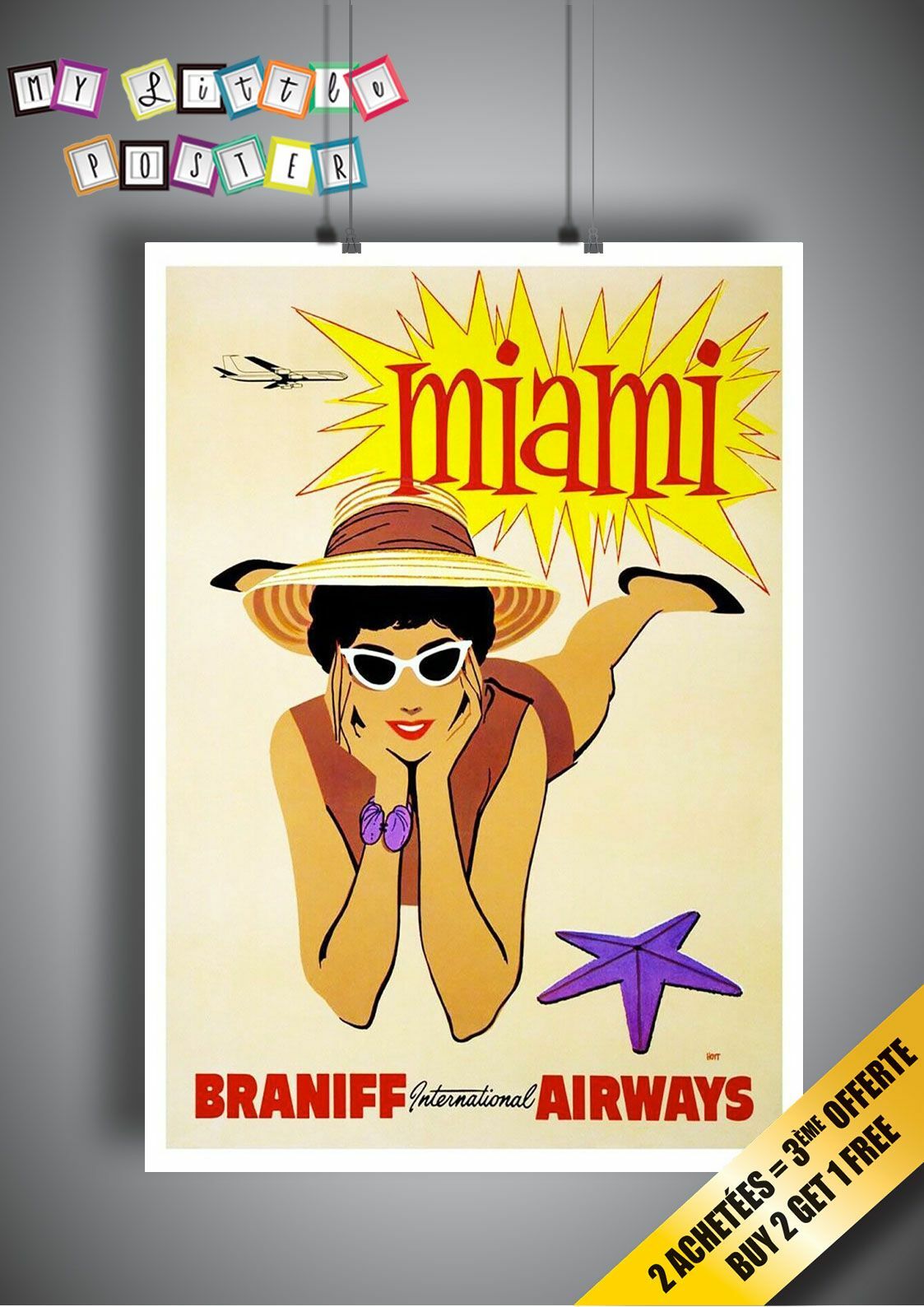 Miami Vintage Travel Posters Retro Print