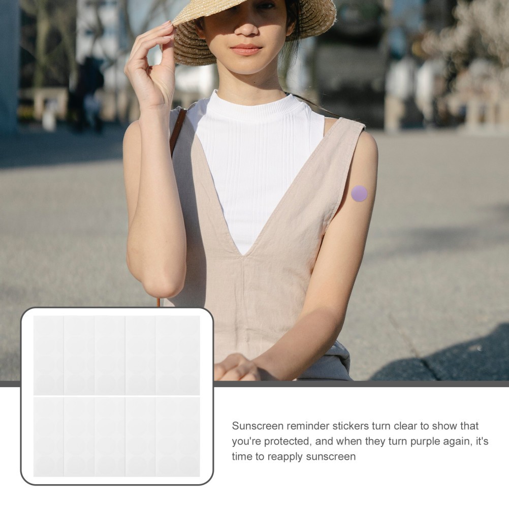 10 Sheets Sun Detection Stickers Uv Protection Patch Anti-collision Window Test