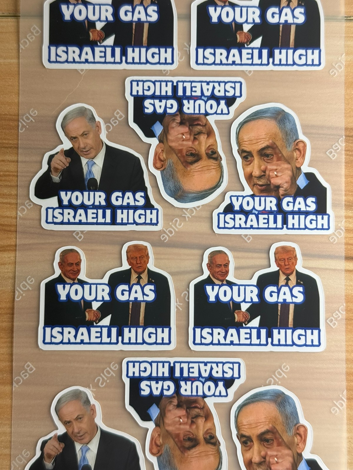 Your Gas Israeli High Stickers Bibi Trump 50pc Mixed Political Vinyl Decals 1.5"