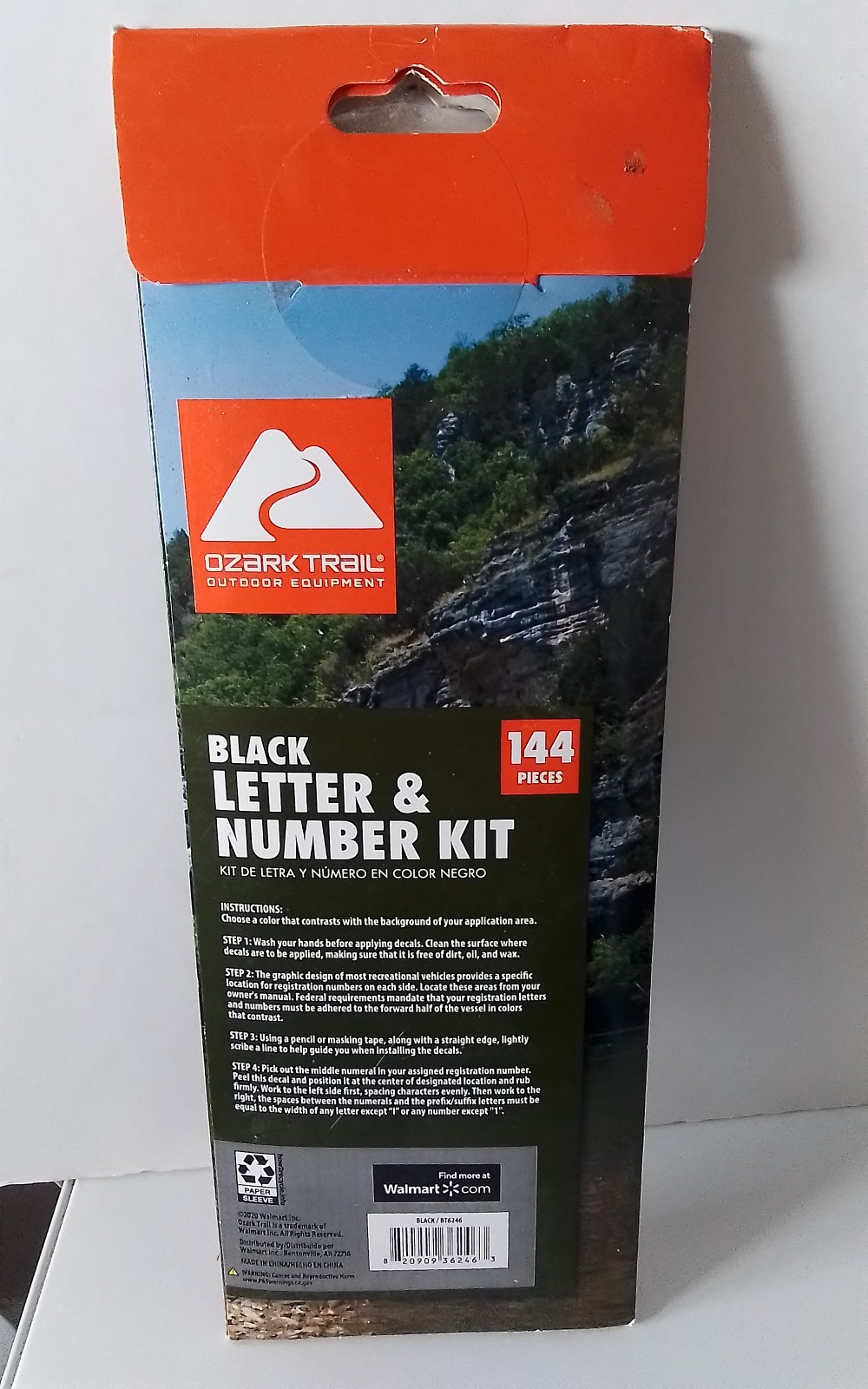 Ozark Trail Registration Letter and Number Vinyl Sticker Kit,Black 144 Pieces