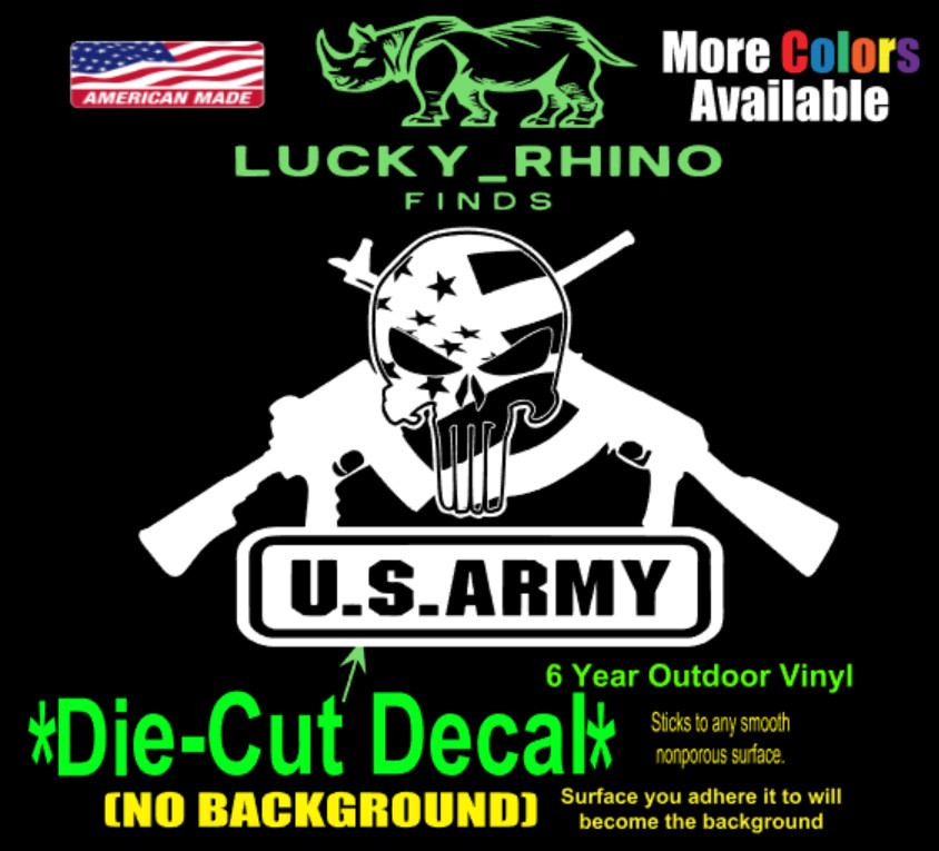 USA Army Military Punisher Flag Car Window Vinyl Decal Bumper Sticker
