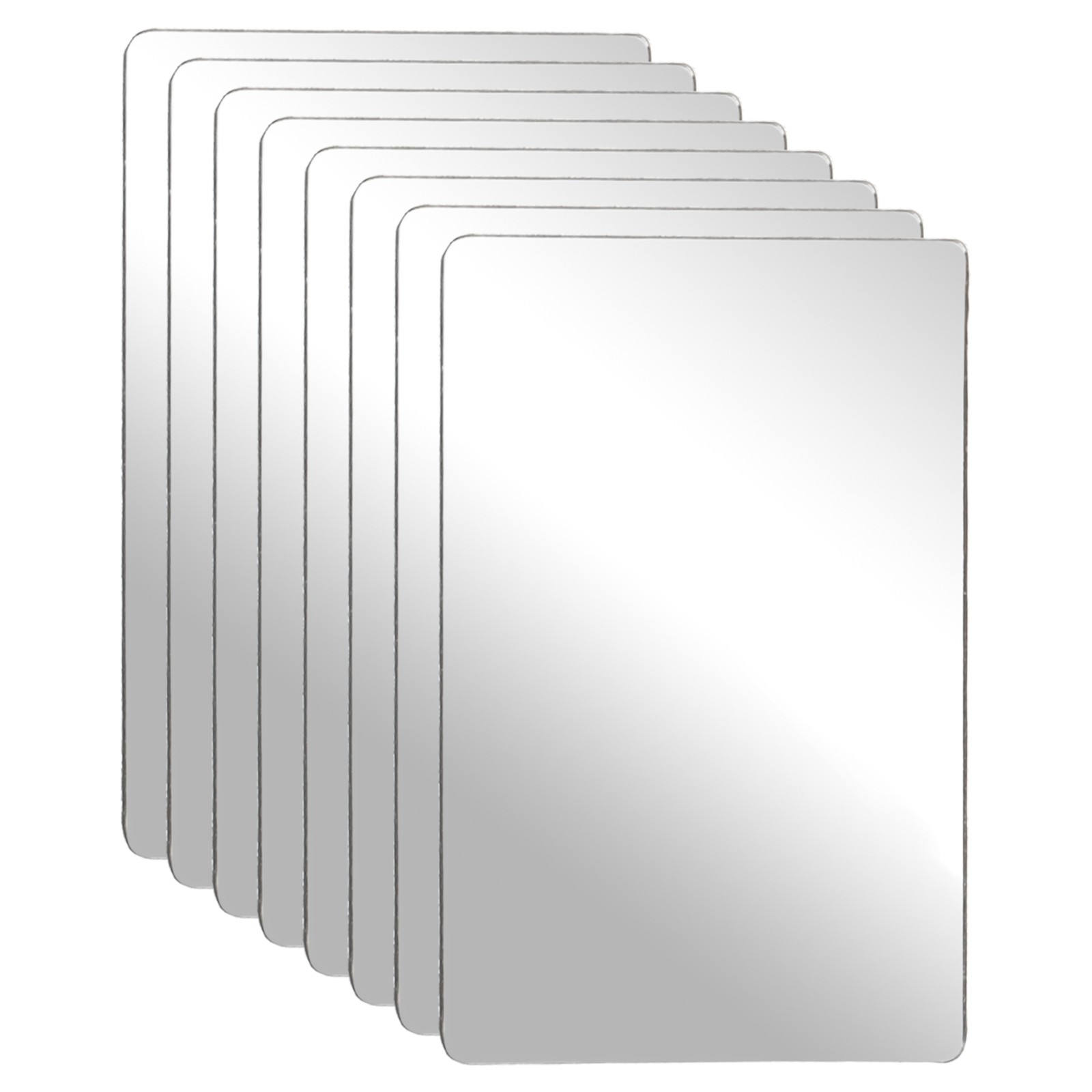 8Pcs Acrylic Mirror Sheet, 5.9×3.9" Rectangle Self Adhesive Mirror
