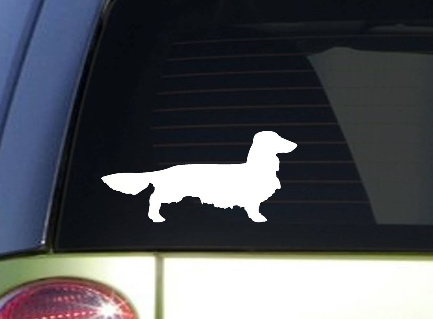 Longhaired Dachshund Sitcker *I855* 8.5 inch wide decal ˜
