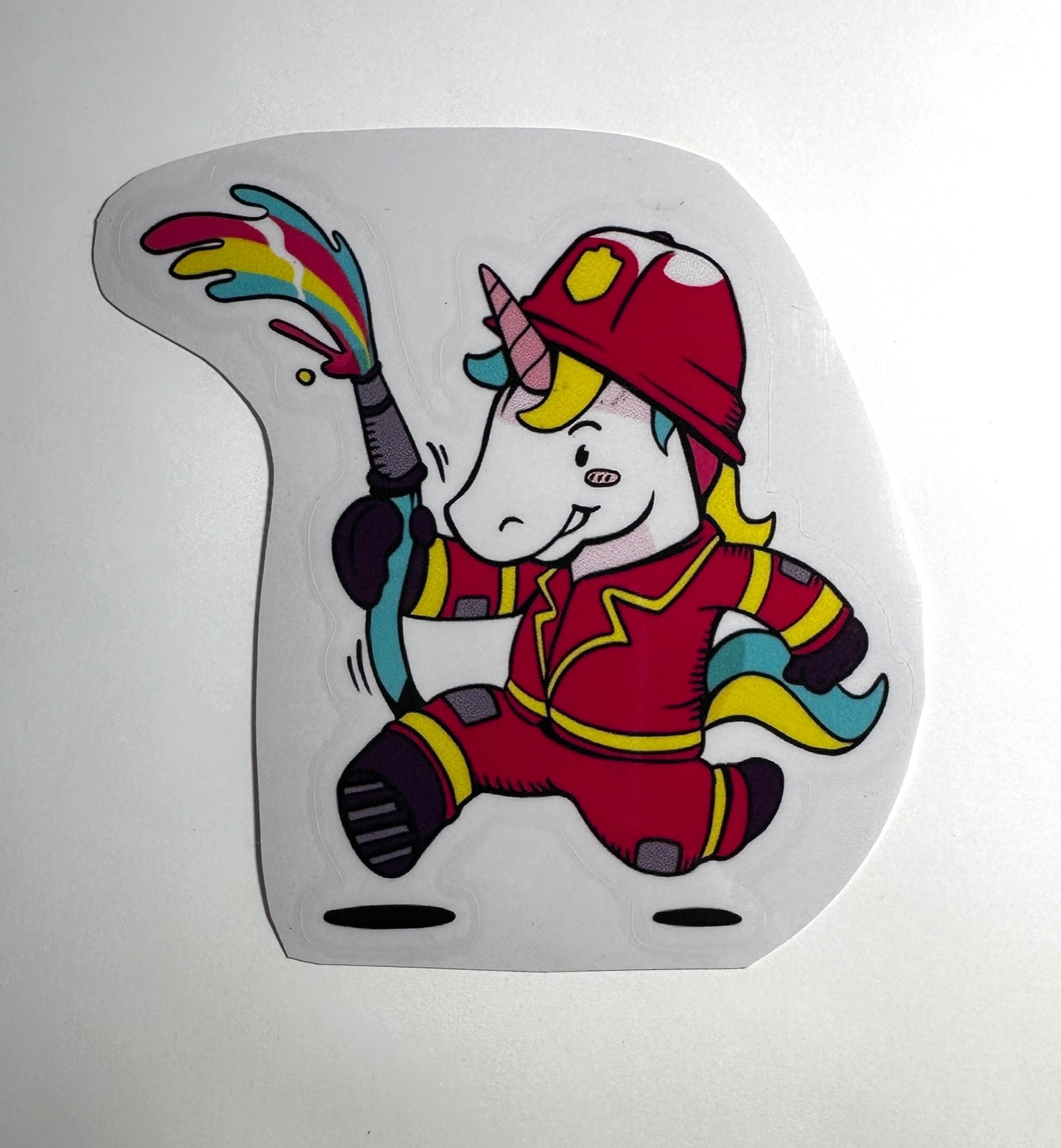 Rainbow Firefighter Unicorn Sticker Decal Fun Kids Adults New Vinyl Glossy