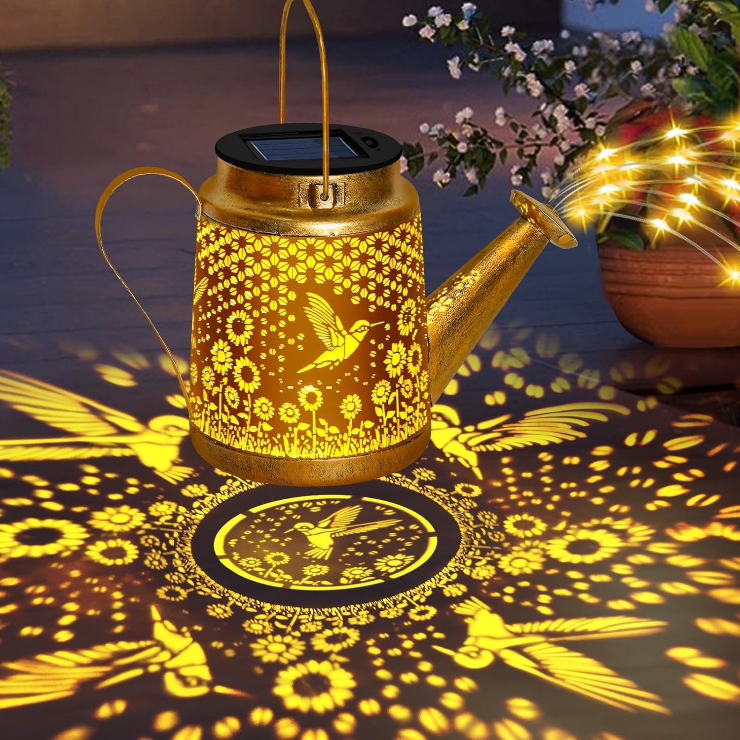 Christma Gifts Hummingbird Solar Lanterns Garden Decor, Outdoor Waterproof Water