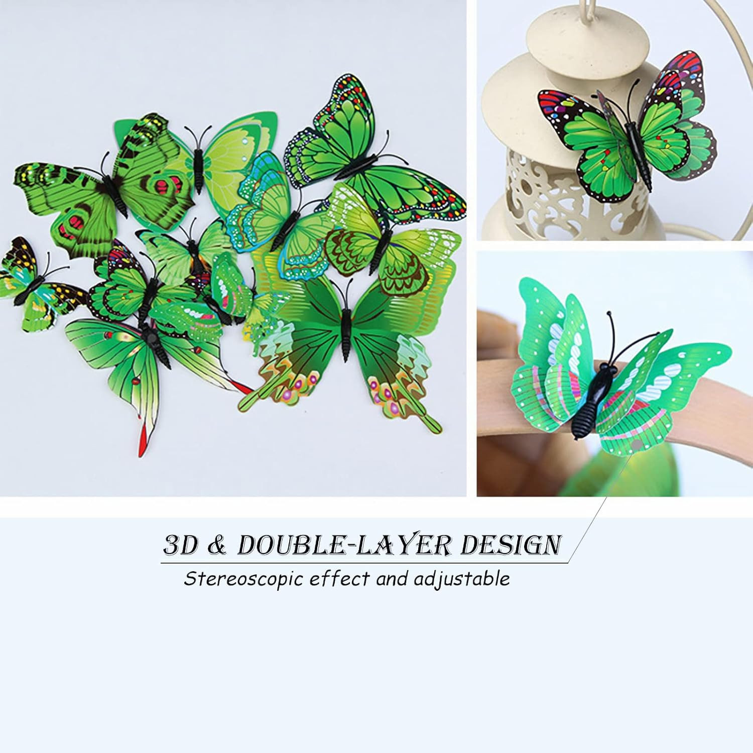 Butterfly Wall Decor 24/48 PCS, 3D Butterflies Stickers for Party Decorations wi