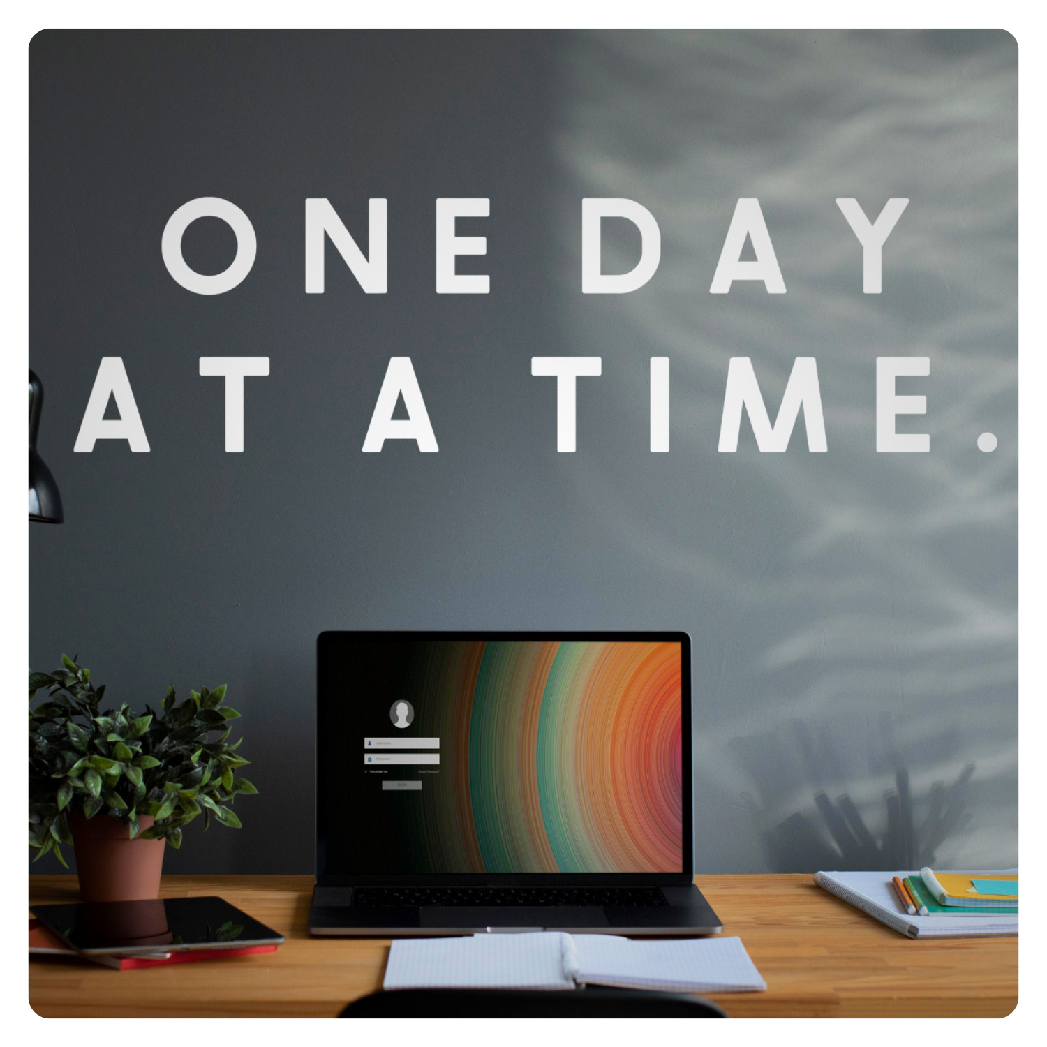 One Day at a Time Wall Sticker Motivational Quote Vinyl Decal Removable Wall Art