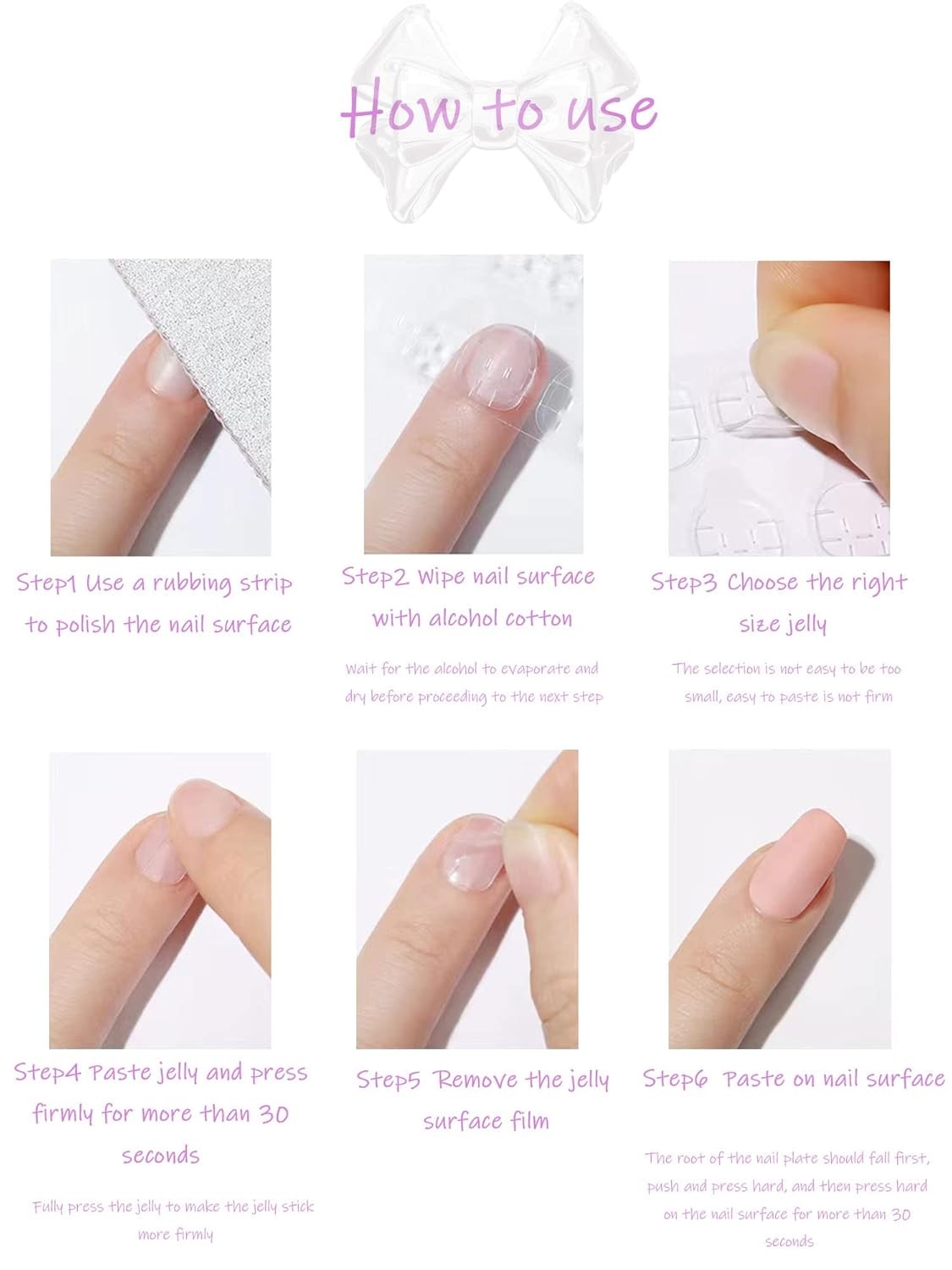 24 PCS Press On False Nails Short Medium Length Full Cover Acrylic Fake Nails Al