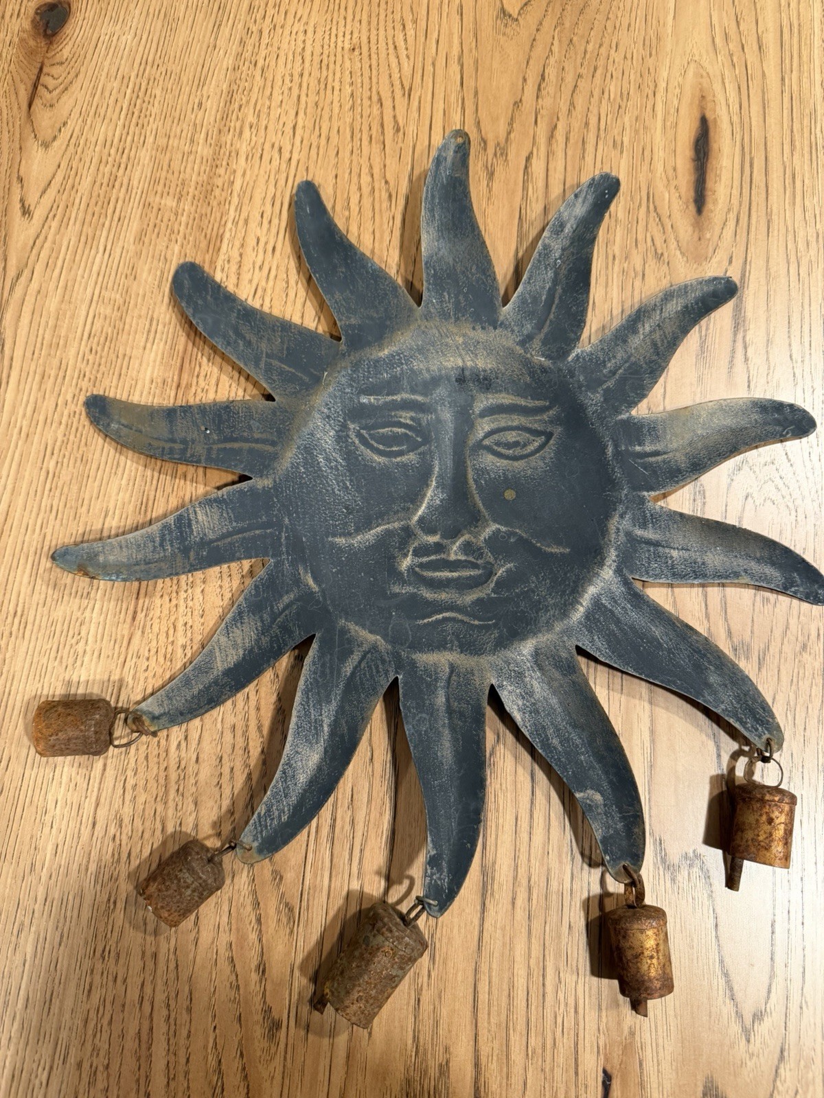 Metal ancient Sun Face Wall Decor Art Vintage Inspired Outdoor Garden Accent