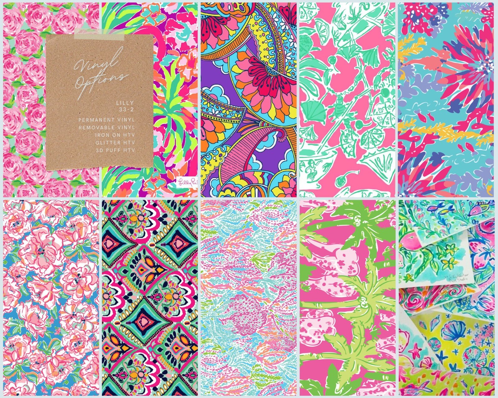 Lilly Pulitzer Premium Vinyl, for use with all Cricut cutting machines (3 Pack)