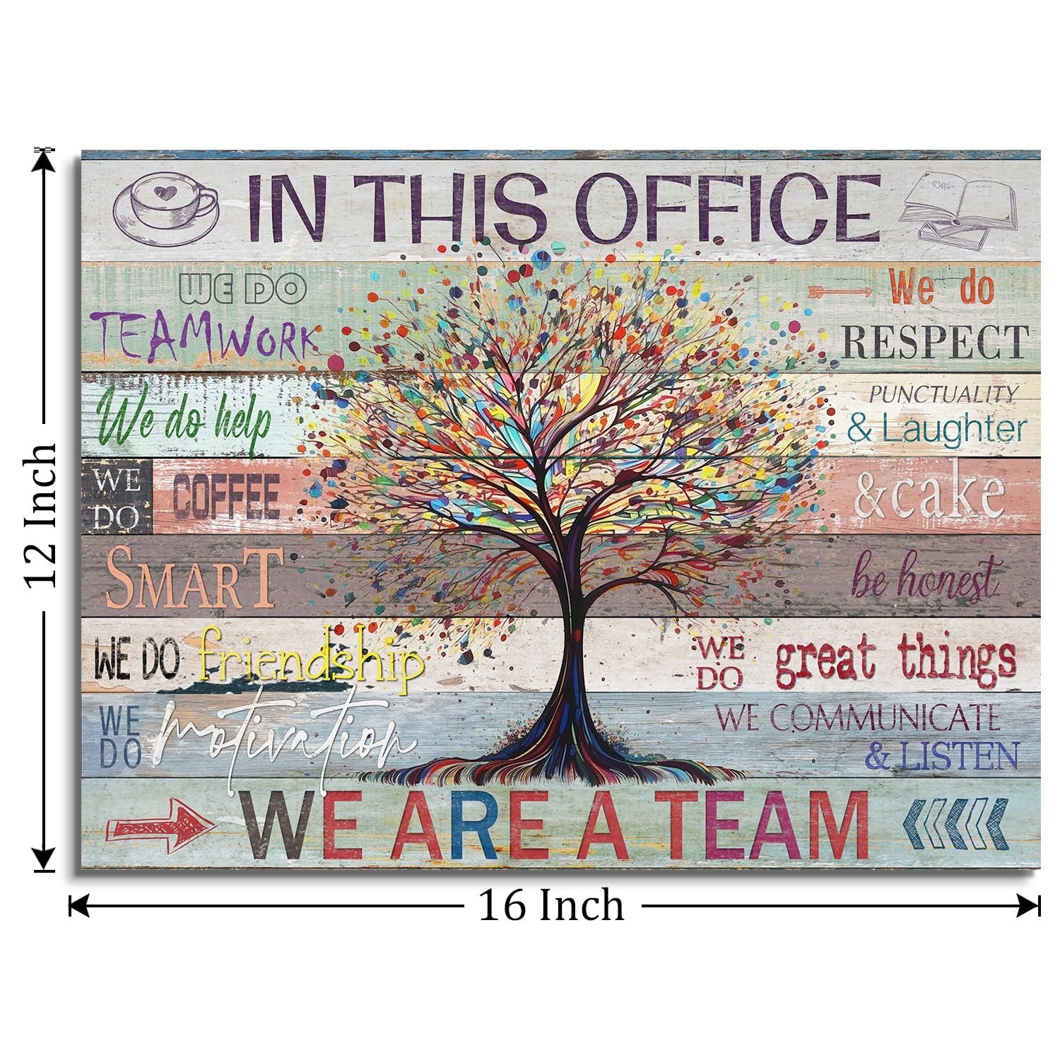 Vintage Motivational Office Wall Art Decor Rustic Inspirational Wall Art Post…