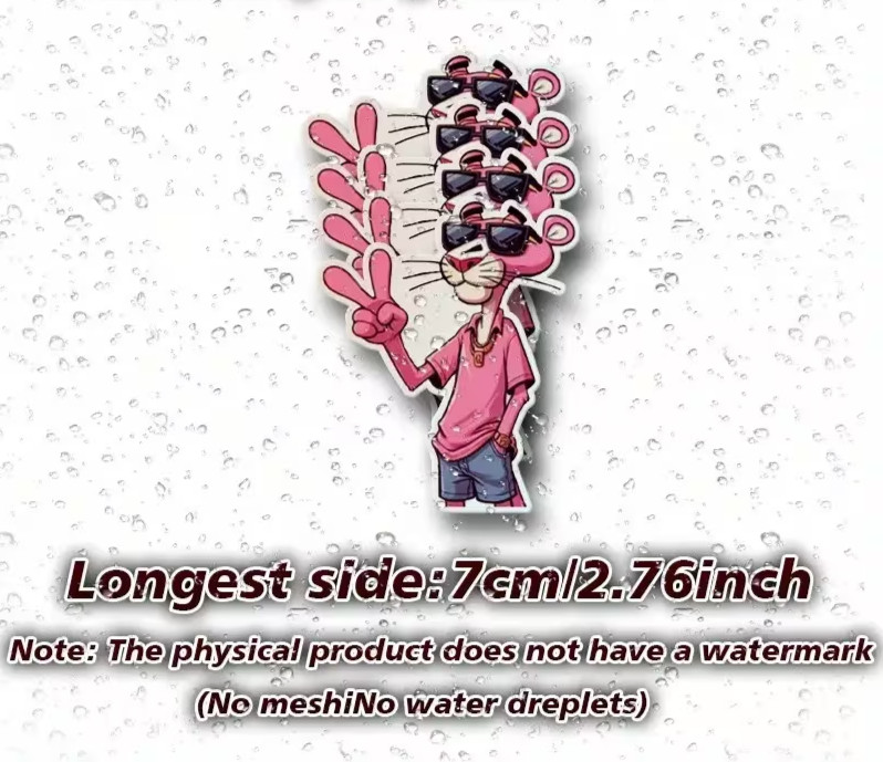 4pcs Pink Panther All Ok Sticker Waterproof Vinyl Decals Durable & Easy-to-App