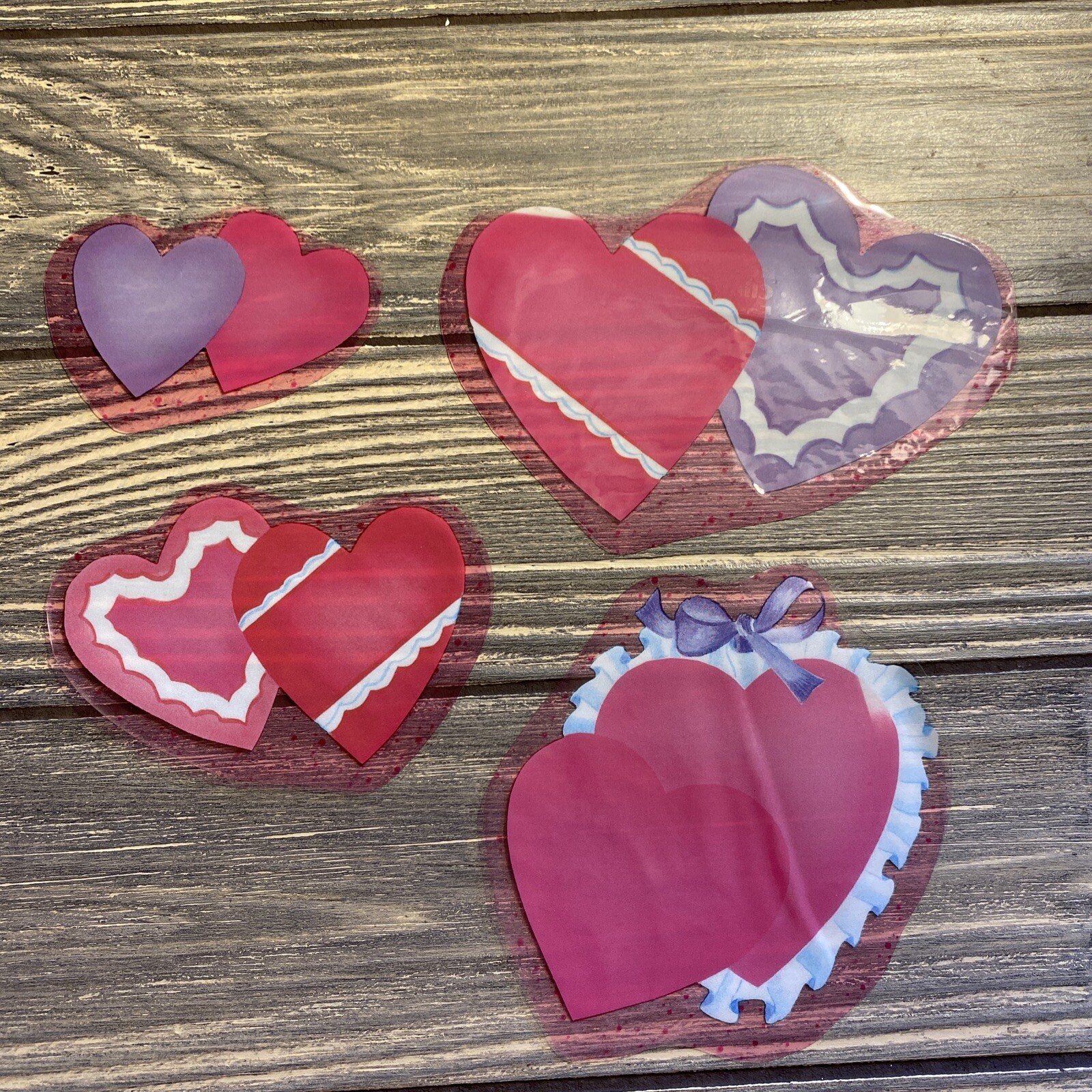 Vinyl Decal Static Cling Window Decoration Lot of 7 Valentines Day Kittens Heart