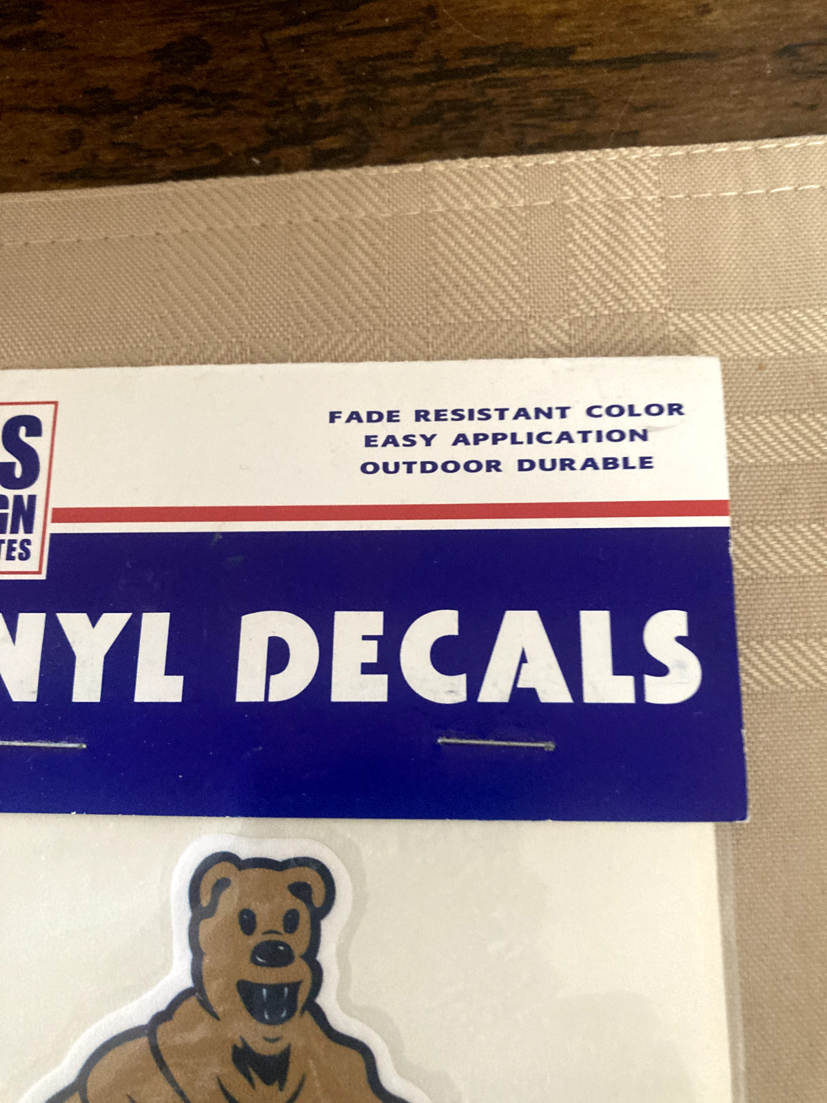 new in package SDS vinyl decal with blue and white society sticker