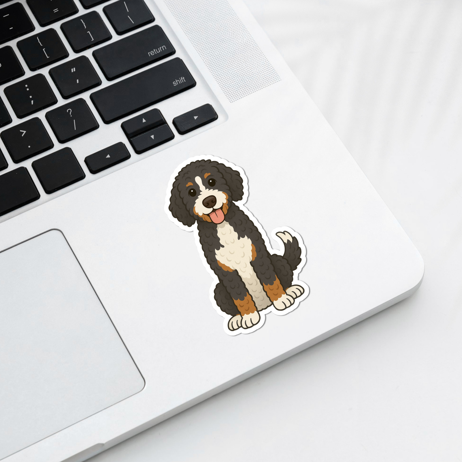 Personalized Bernedoodle Dog Sticker Magnet Bookmark – Tri-color