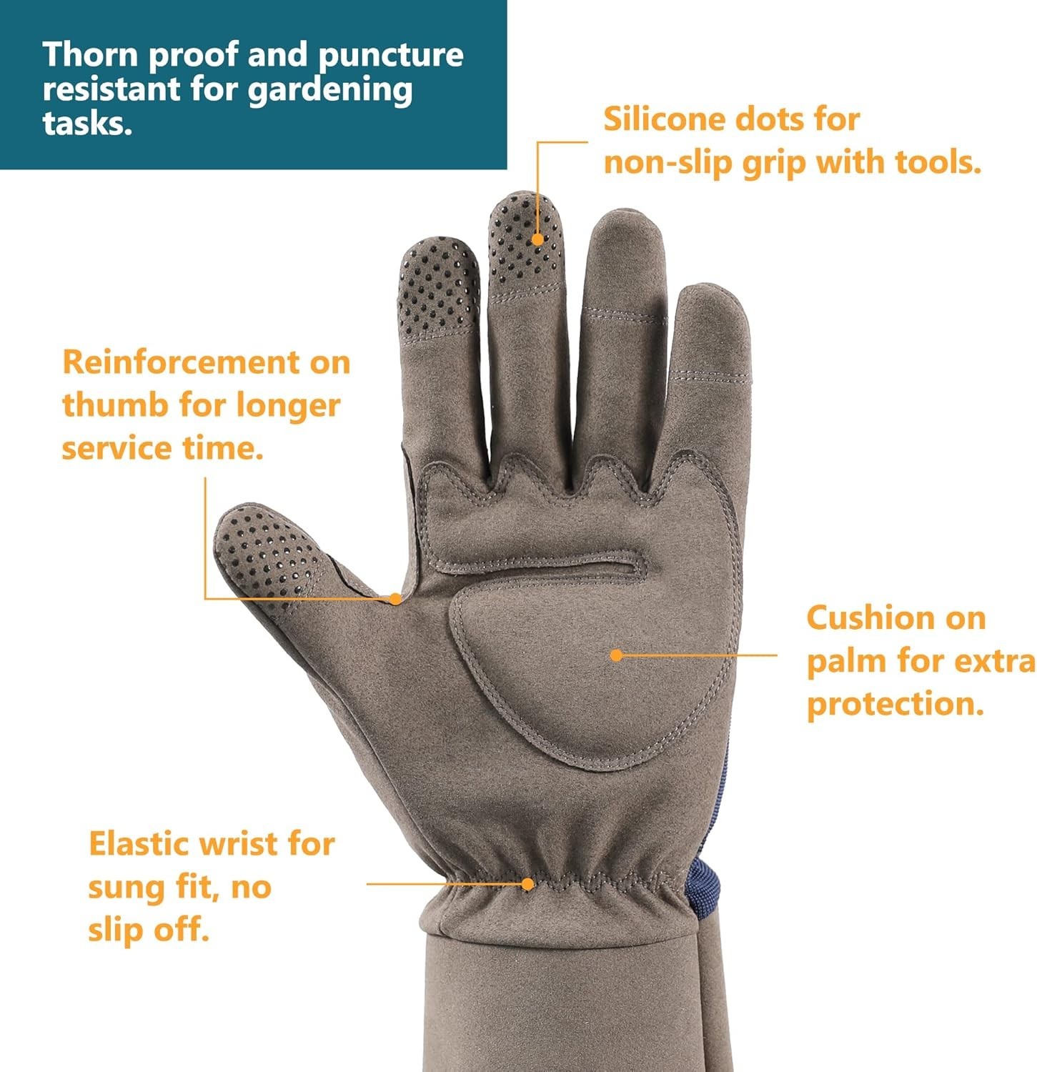 Thorn Proof Rose Pruning Garden Gloves for Men, Long Sleeve Padded Yard Work fo