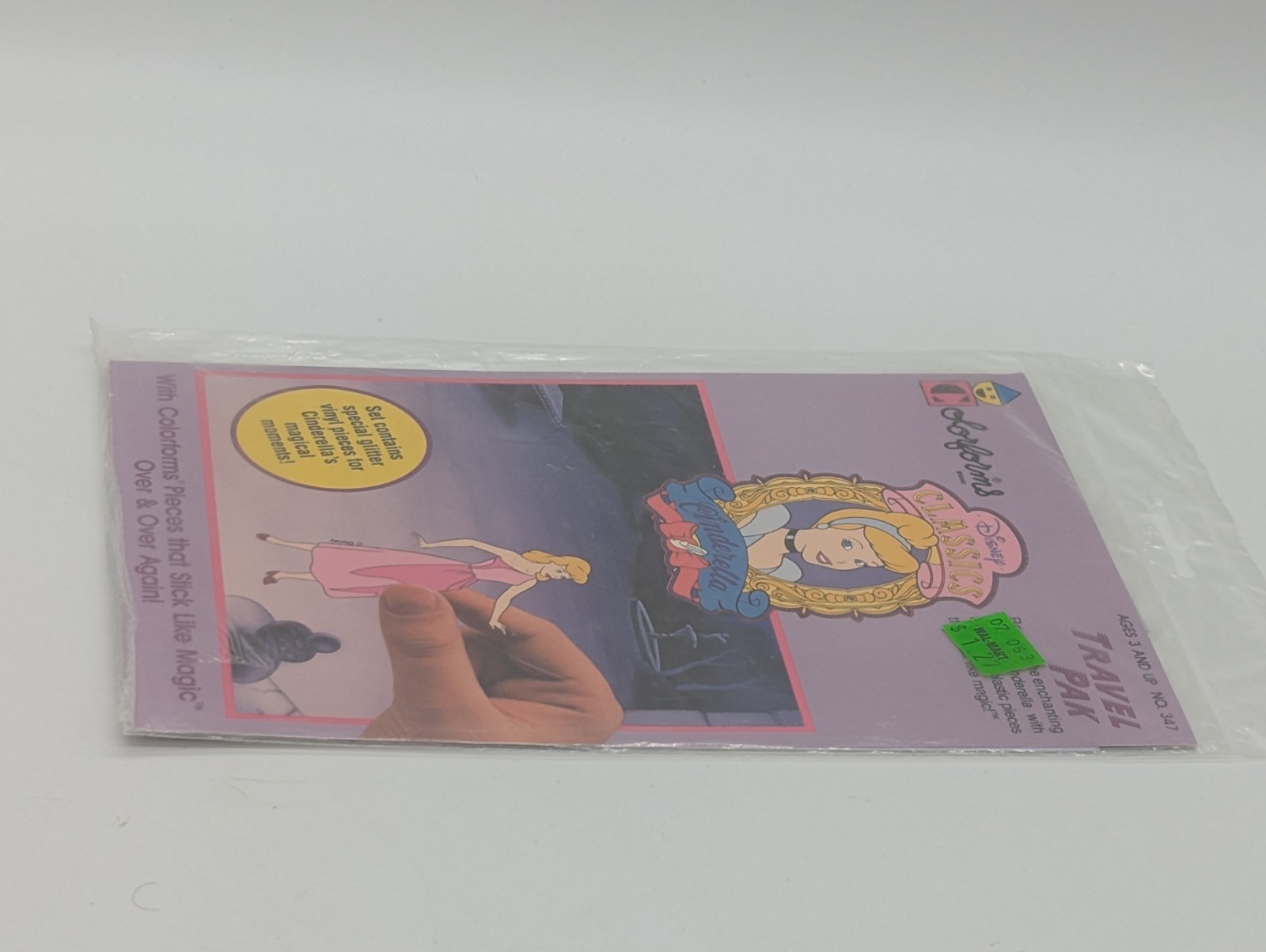 Colorforms Travel Pak Cinderella Princess Cling Scenes Reusable Fun Glitter