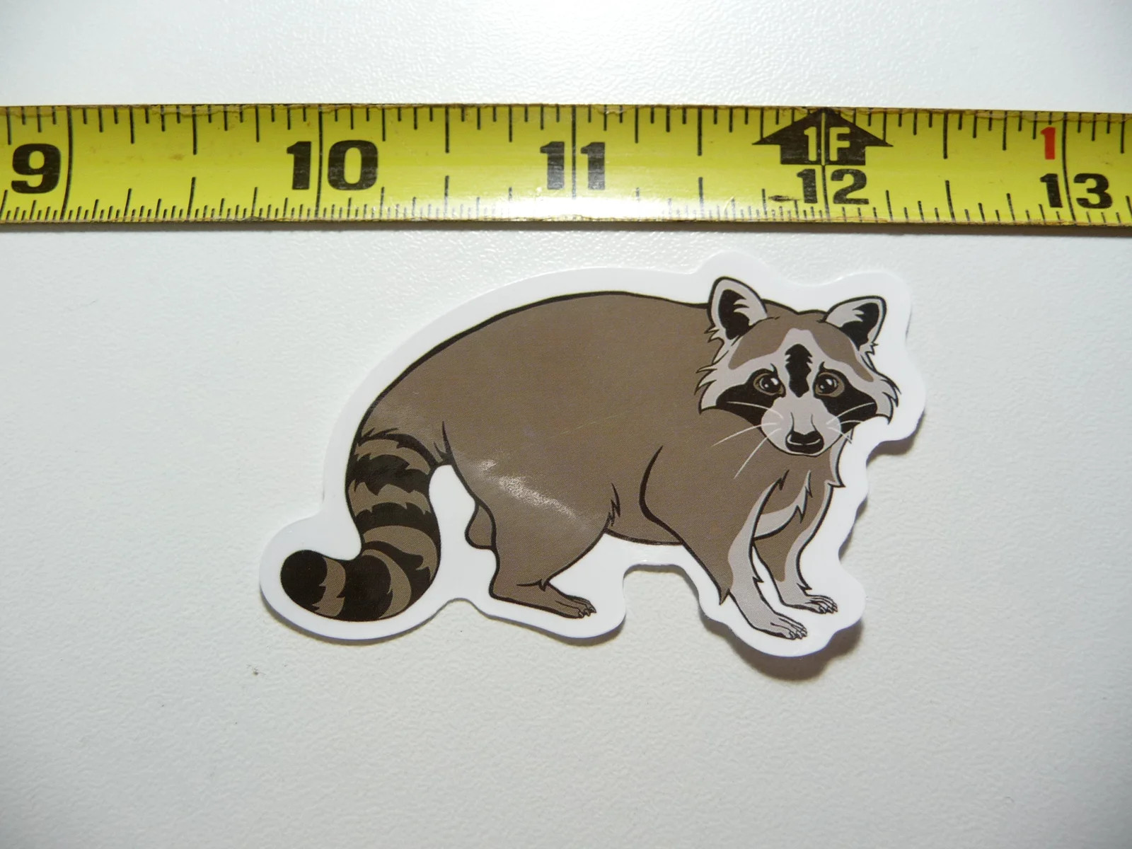 RACCOON CROSSING LOOKING SMALL STICKER DECAL WILD ANIMAL PET BANDIT MASKED