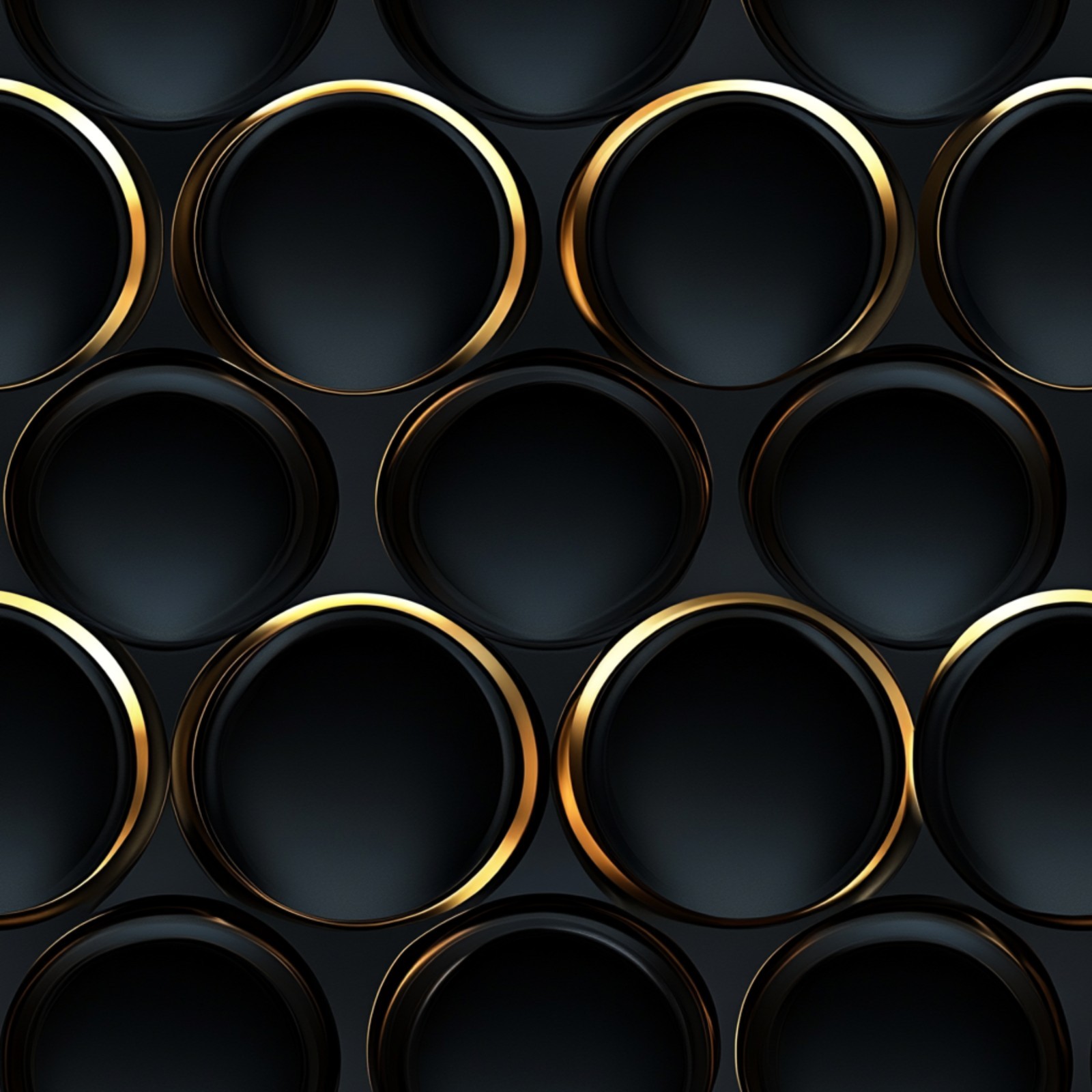 Black Gold Circular Abstract 3D Effect Vinyl Wall decor, and book covers.