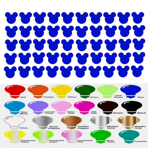 50 Mickey Mouse stickers Nursery Decal for DIY kids play room wall decor bedroom