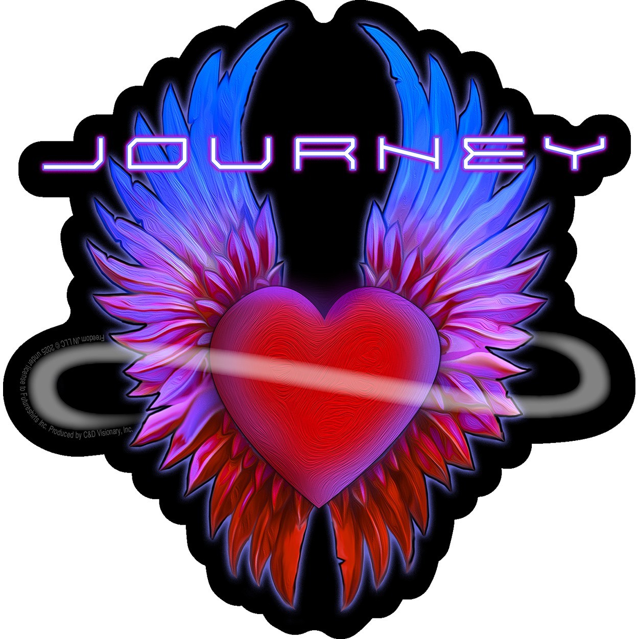 Sticker – Journey Winged Heart 1980s Love Classic Rock Music Band Retro 5"