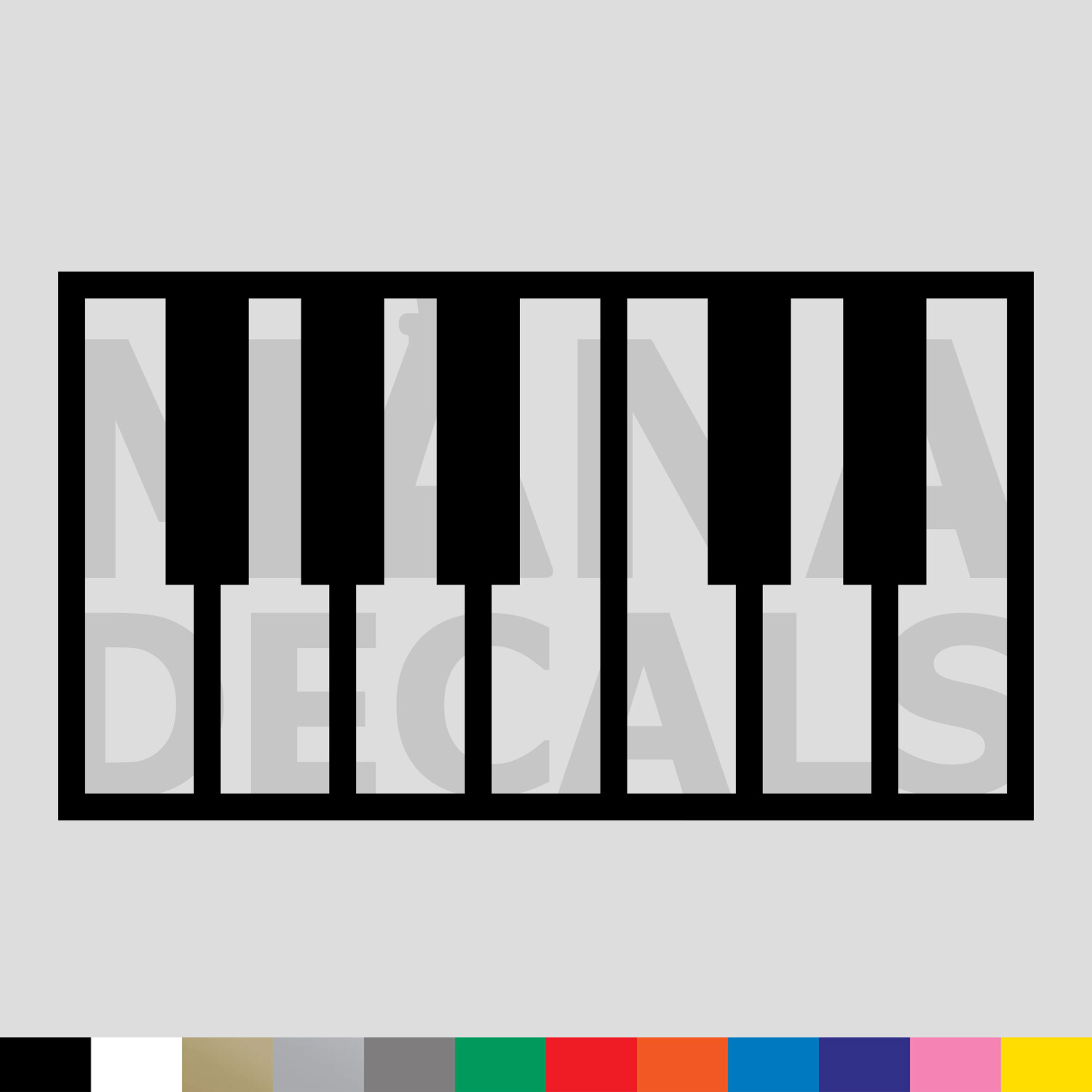 Piano Keys Vinyl Die Cut Decal Sticker – Keyboard Music Theory Musician Ivory