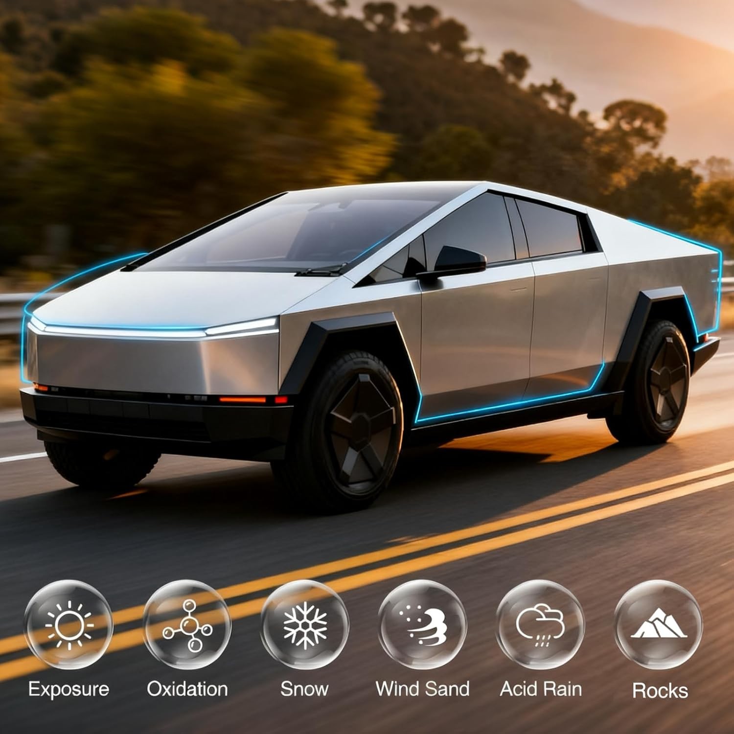 Tesla Cybertruck DIY PPF Paint Protection Color Changing Film Vinyl Wrap Aurora