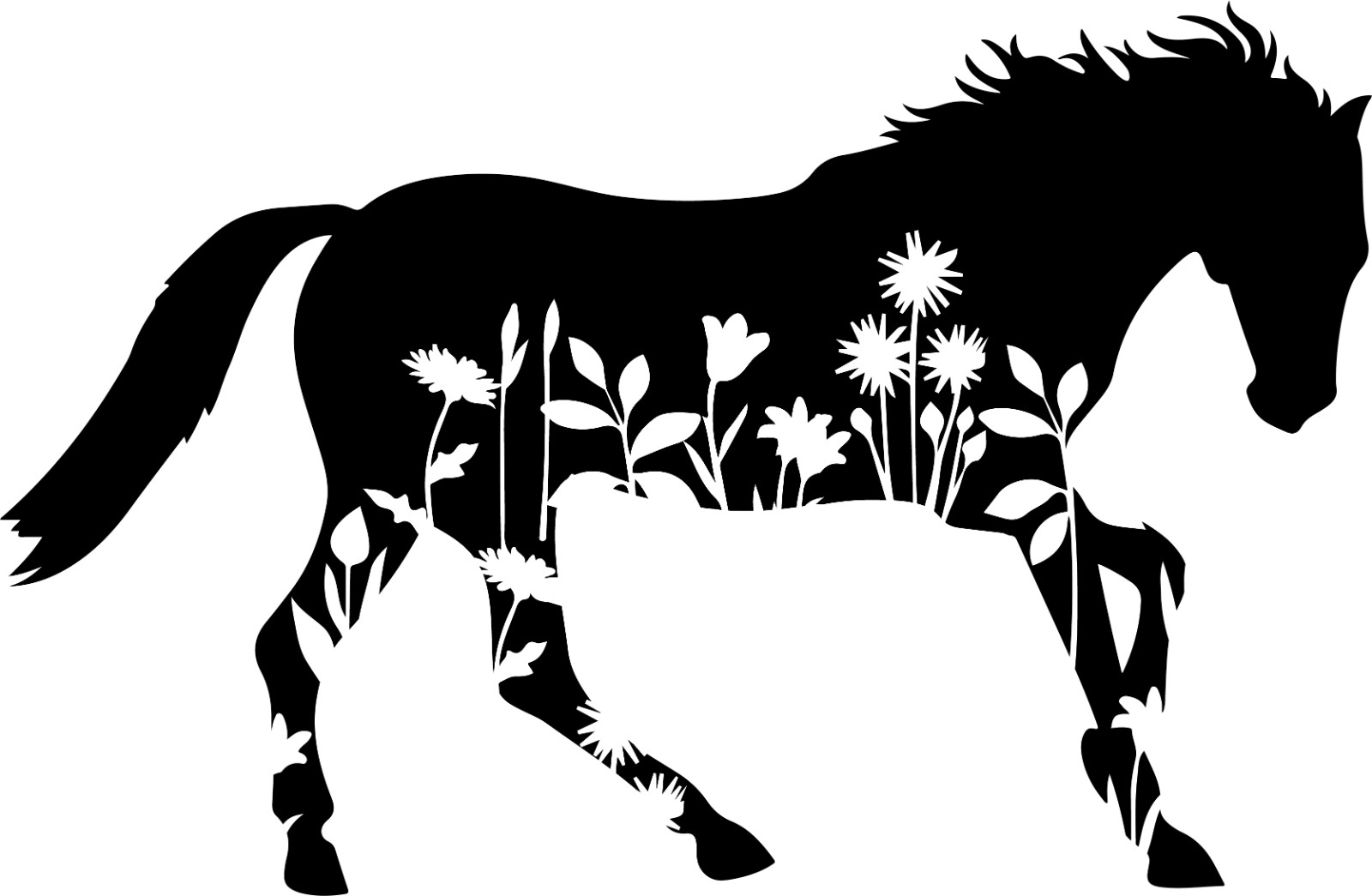 Vinyl Decal Car Truck Stanley Cup Sticker Cowgirl – Floral Horse Silhouette