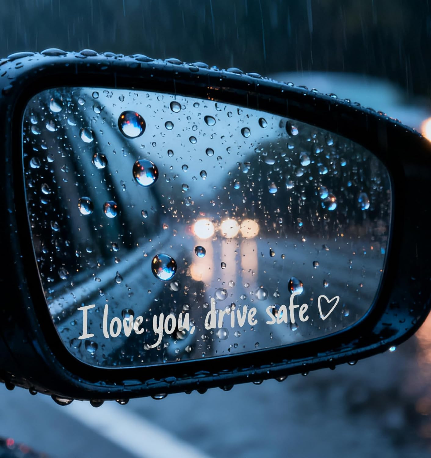 10PCS I Love You Drive Safe Car Mirror Stickers – Waterproof & Reusable