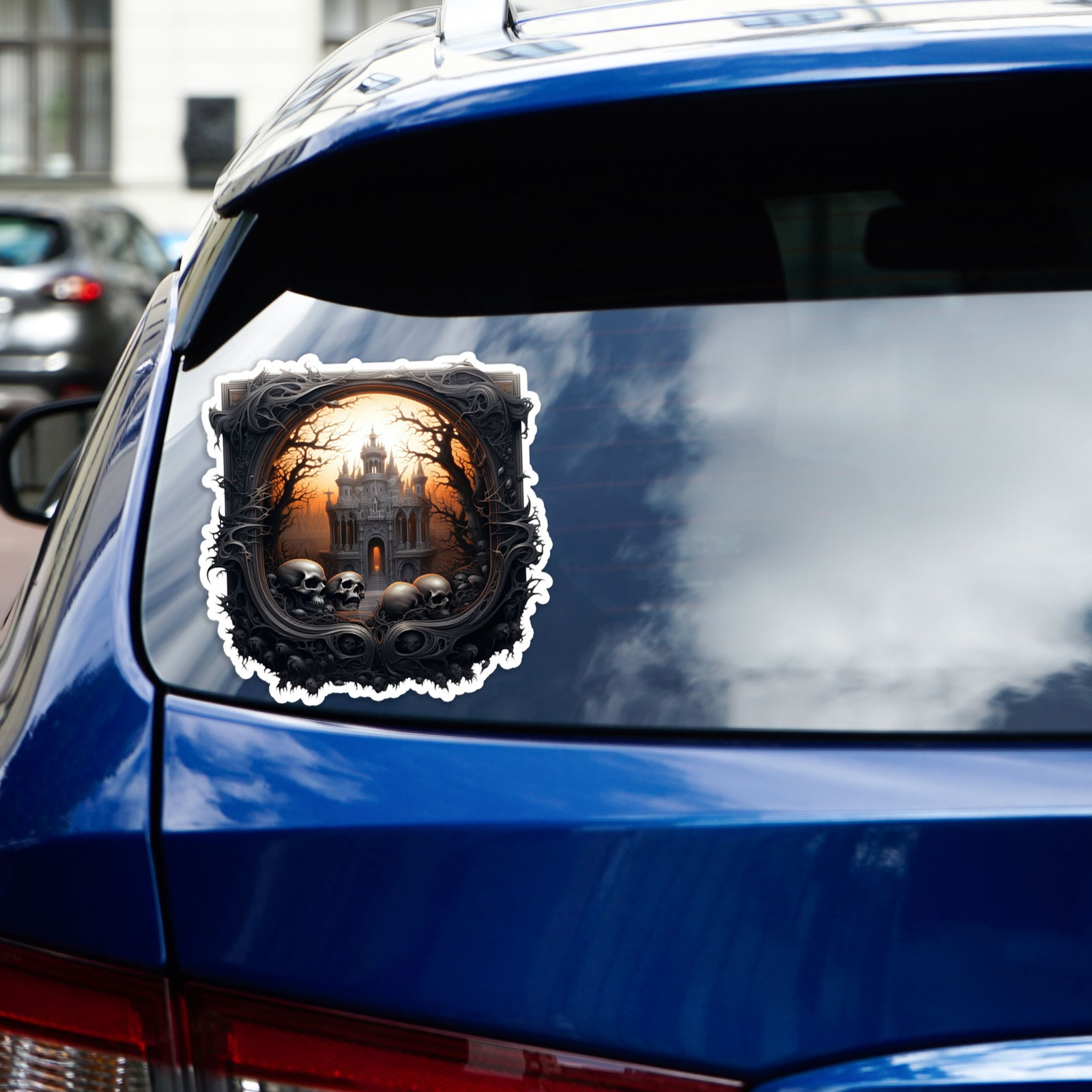 Haunted Castle Gothic Frame – Vinyl Decal Sticker – Car Window Laptop – #1948
