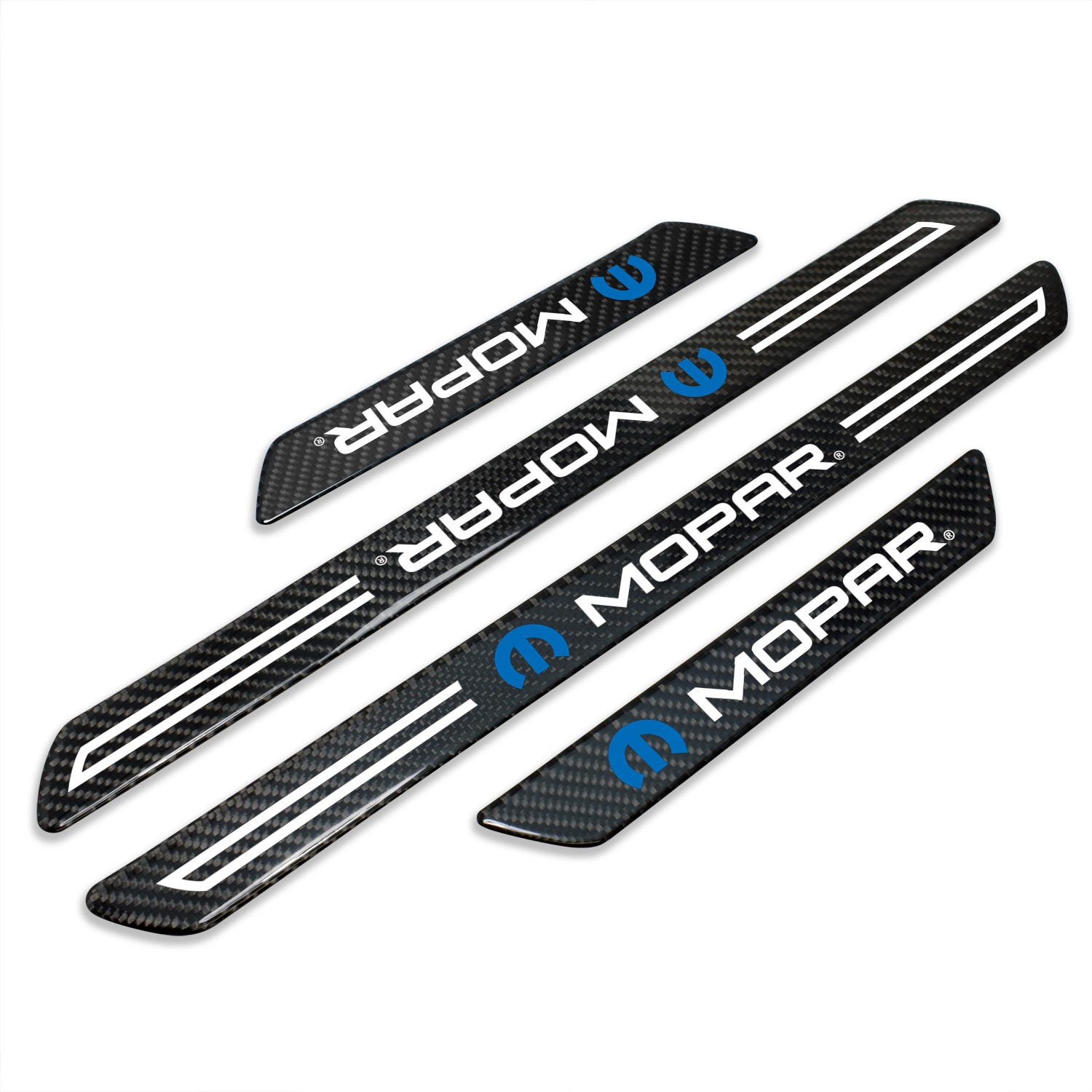Mopar Black Carbon Fiber Universal Door Sill Protector Kick Plates