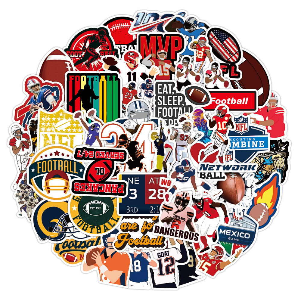 100Pcs Football Sticker for Adults Teens Girls Scrapbooking Water Bottles