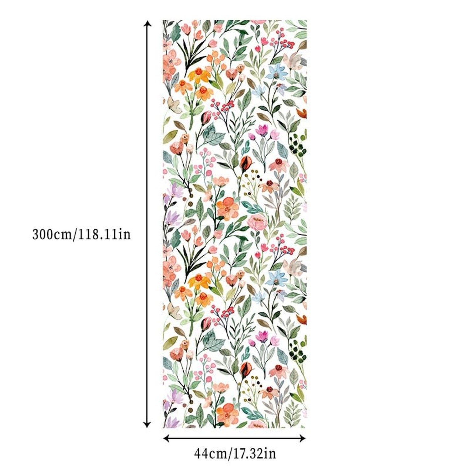 GeRRiT 17.32"x118" Floral Wallpaper Peel and Stick Boho Textured Wall Paper f…