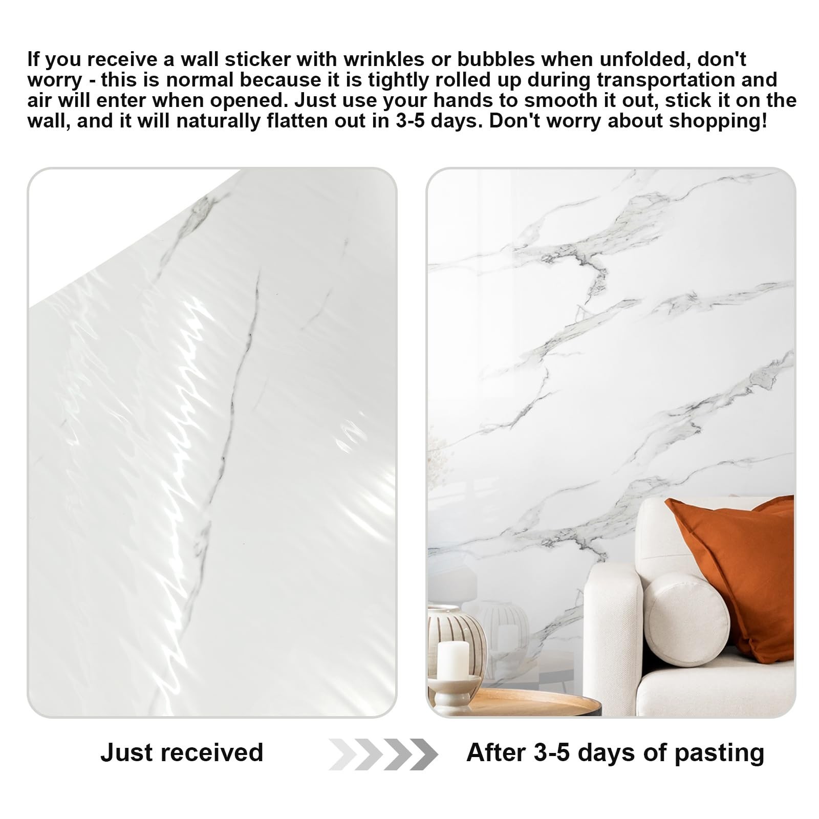 Marble Peel and Stick Countertop Paper – Waterproof Marble Contact Paper, 15….