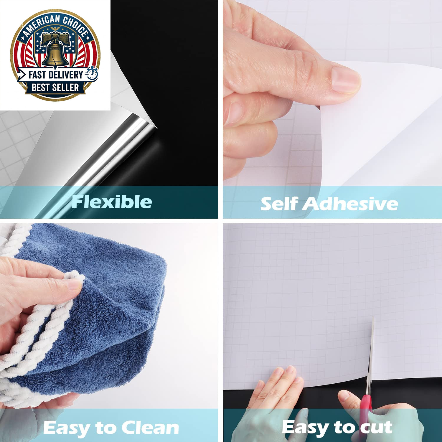 24"X197" Large Flexible Self Adhesive Mirror Stickers for Walls Mirror Decor Sti