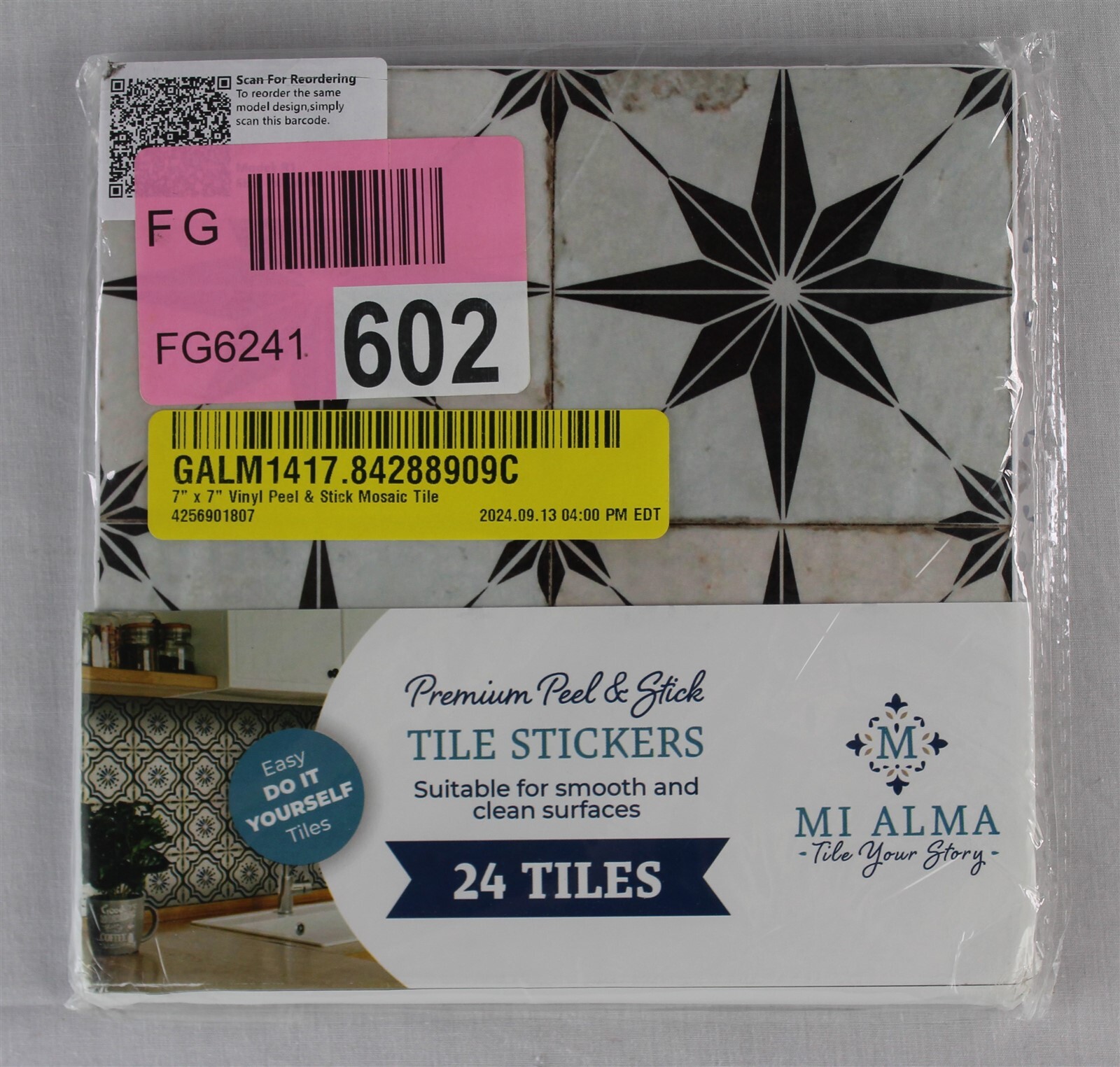 Mi Alma Premium Peel And Stick Decal Faux Tile Stickers – 3 Packs – Black